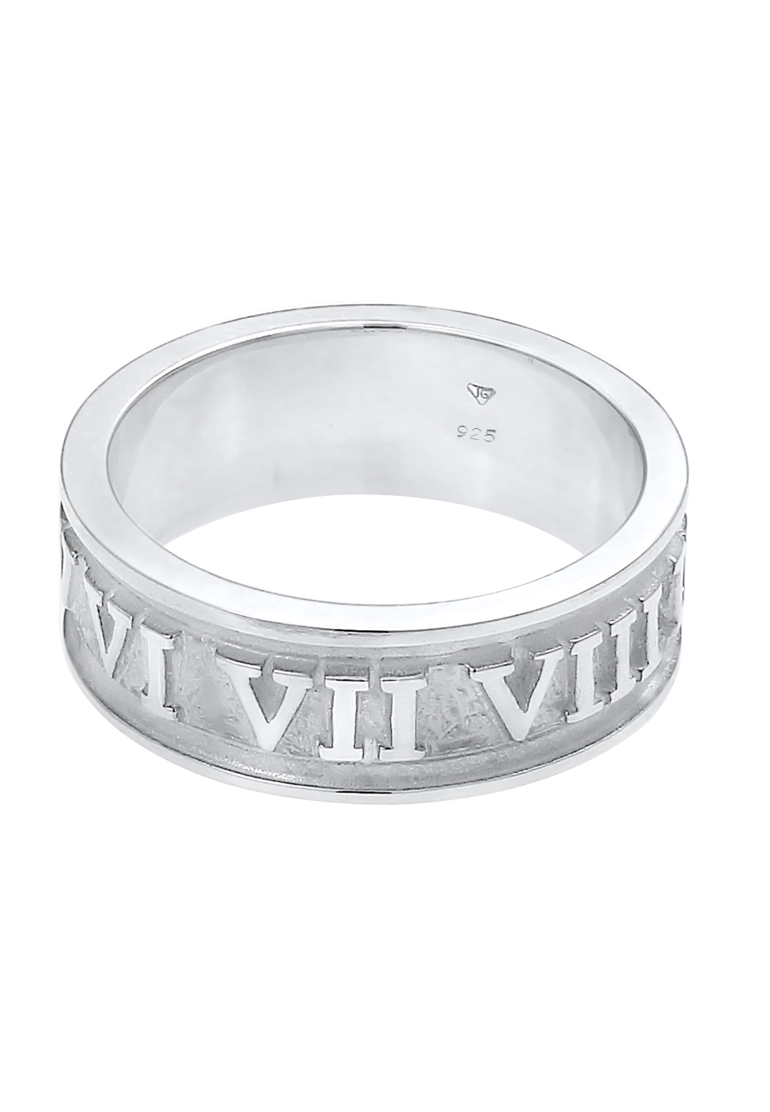 Kuzzoi Silberring »Ring Herren Bandring Römische Zahlen 925 Silber«