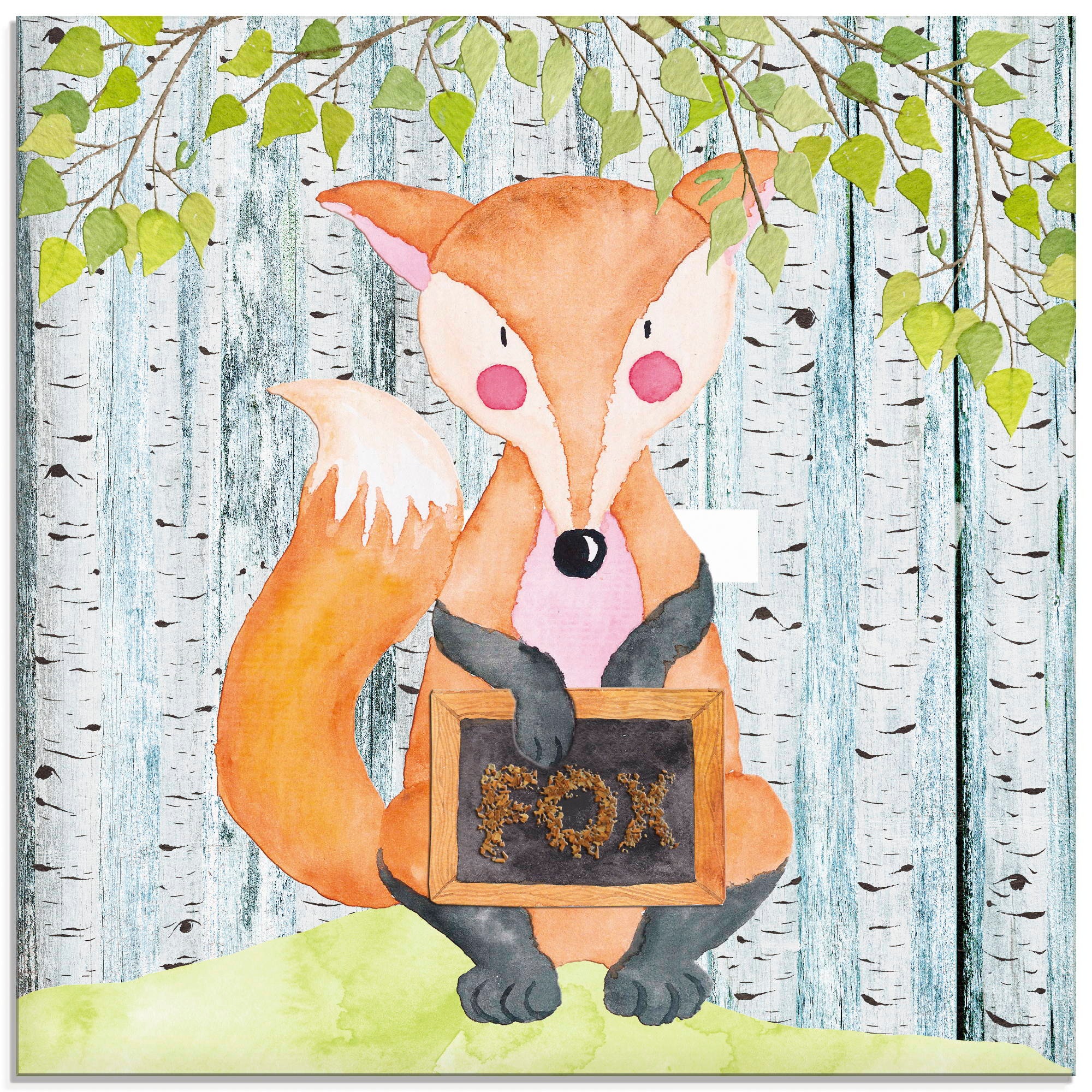Artland Glasbild »Waldfreunde- der schlaue Fuchs«, Tiere, (1 St.)