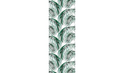 Vinyltapete »Tropische Blätter - grün/weiß«