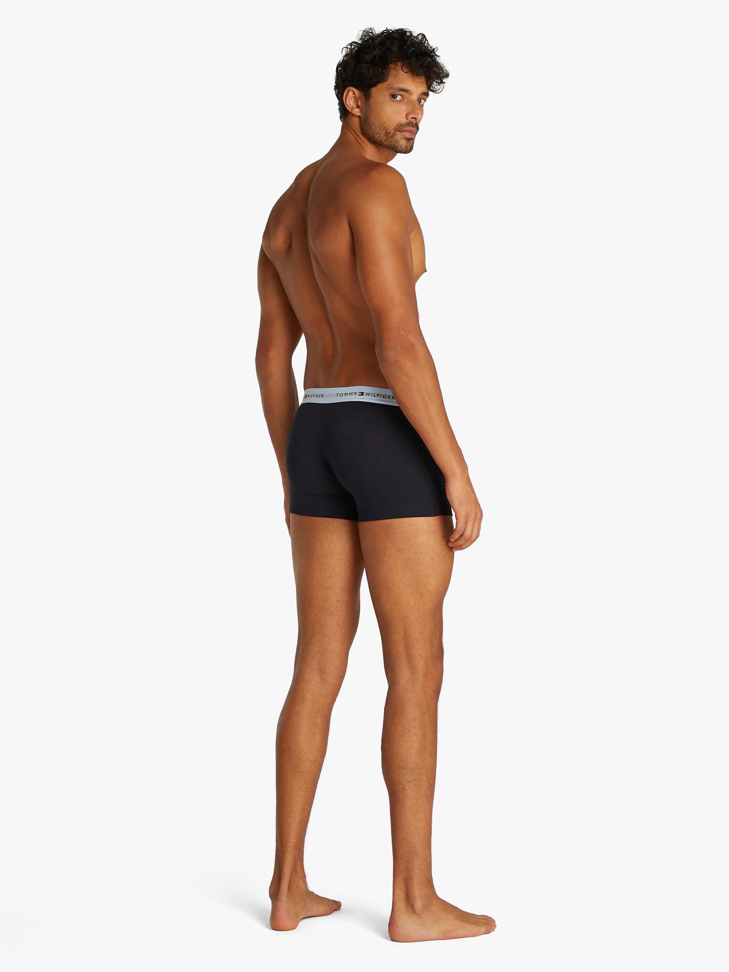 Tommy Hilfiger Underwear Boxer »TRUNK 3 PACK«, (3 St.), mit kontrastfarbenem Logobund