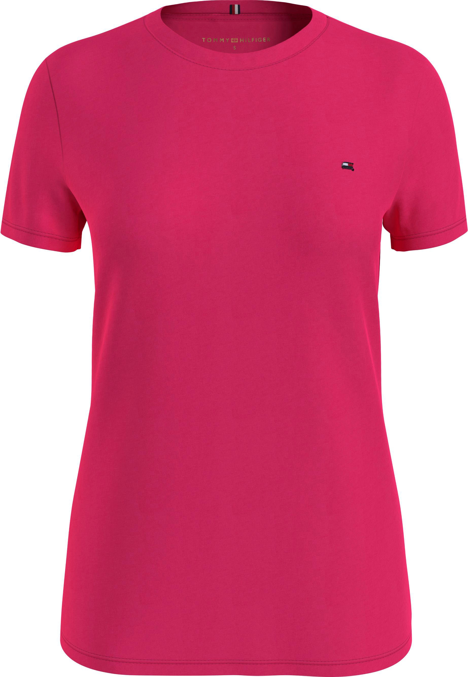 Tommy Hilfiger T-Shirt mit Tommy NECK im Markenlabel OTTO Online Shop CREW TEE«, Hilfiger »NEW