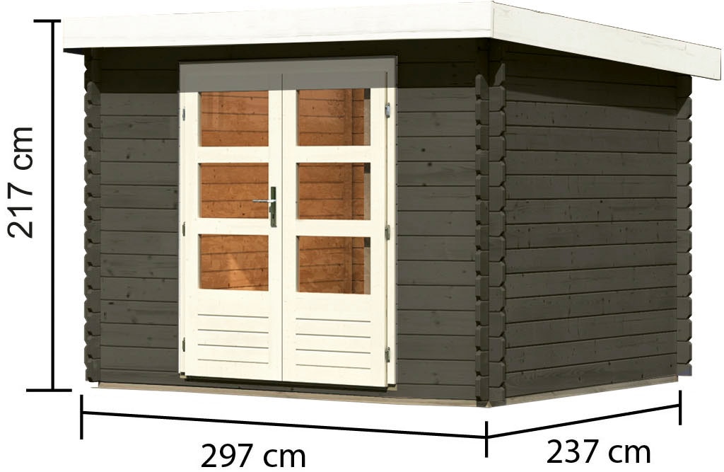 Karibu Gartenhaus »Schloßsee 3«, terragrau oder natur