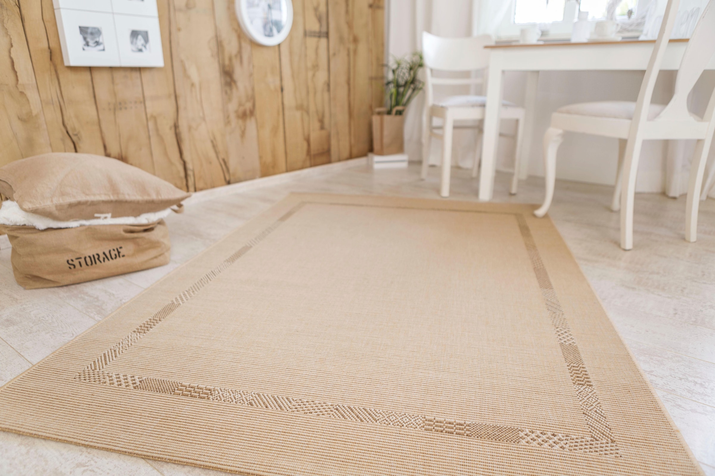 Andiamo Teppich »Montana«, rechteckig, 5 mm Höhe, Flachgewebe, meliert, mit Bordüre, In- und Outdoor geeignet