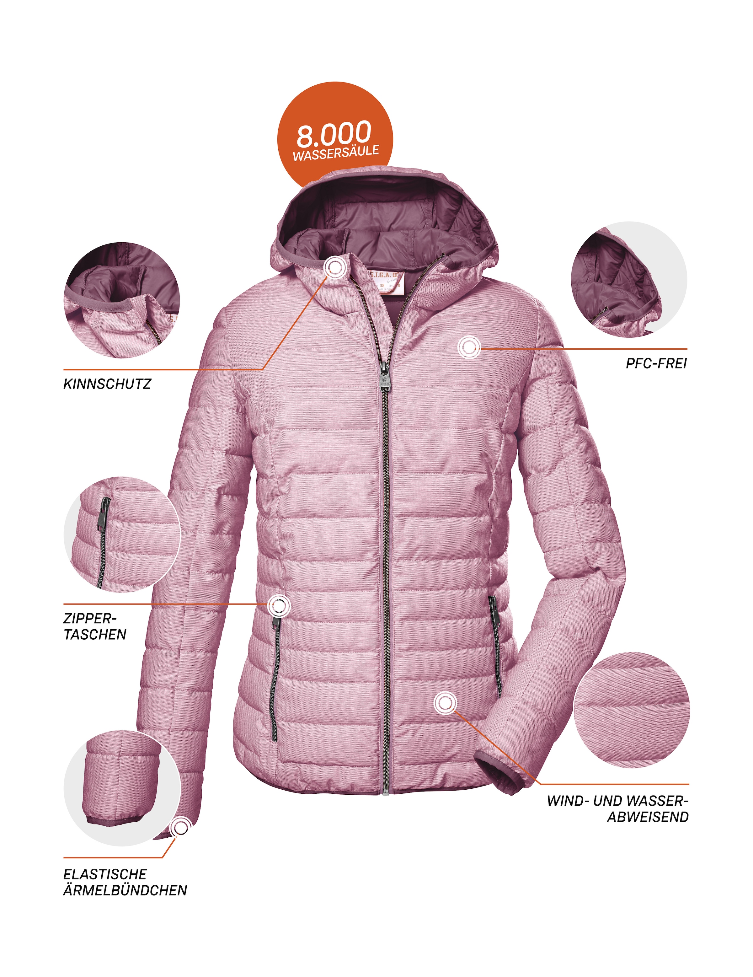 G.I.G.A. DX by killtec Steppjacke »GS 28 WMN QLTD JCKT«, Wasserabweisende, winddichte Damen Steppjacke, atmungsaktiv
