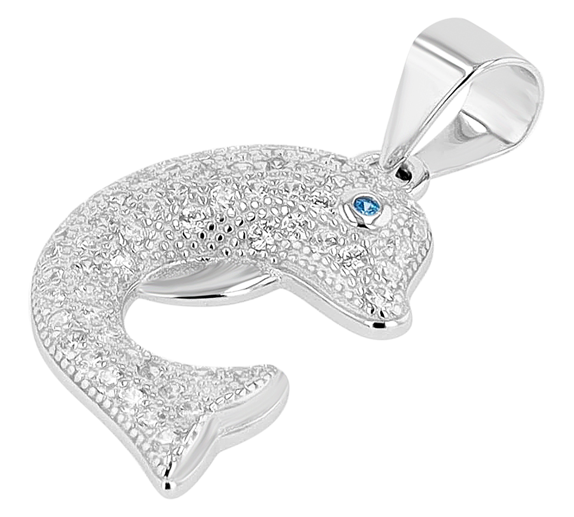 Adelia´s Herzanhänger »Kinder Anhänger ¿ Delfin Herzanhänger aus 925 Silber mit Zirkonia«