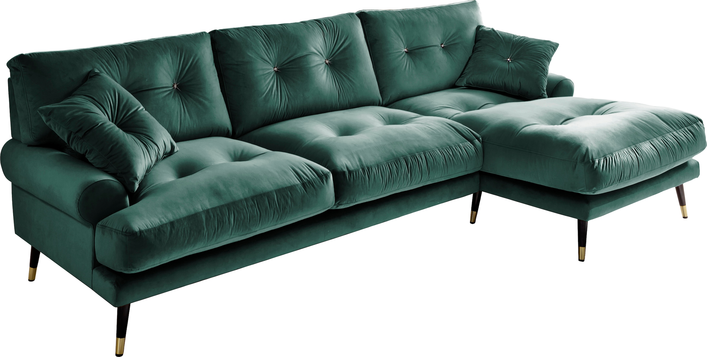 Trends by HG Ecksofa »Samir L-Form«, mit Strasssteinen und goldfarben Applikationen