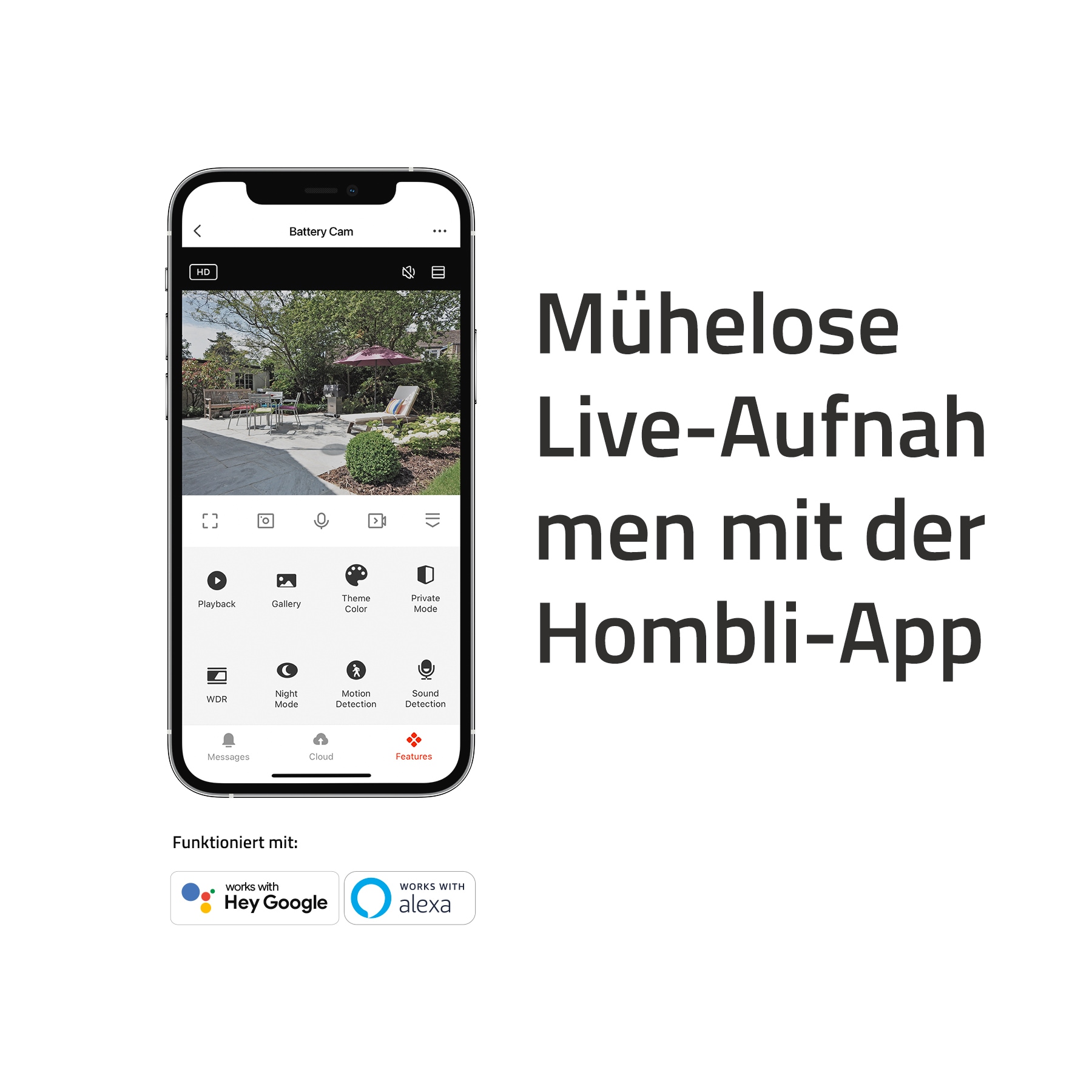 Hombli Überwachungskamera »Battery Cam 2K«, Außenbereich