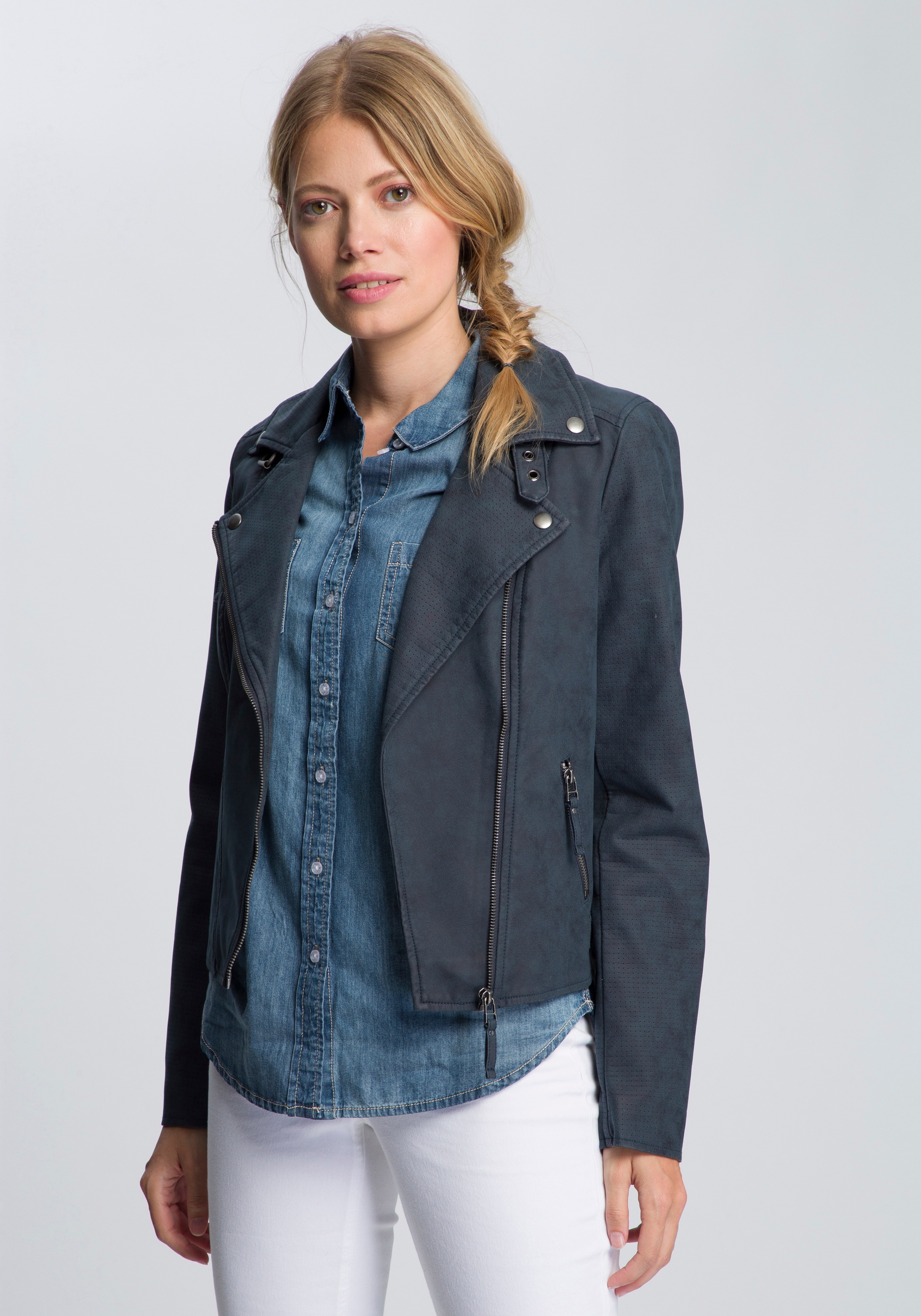 TOM TAILOR Polo Team Lederimitatjacke, im Biker-Look
