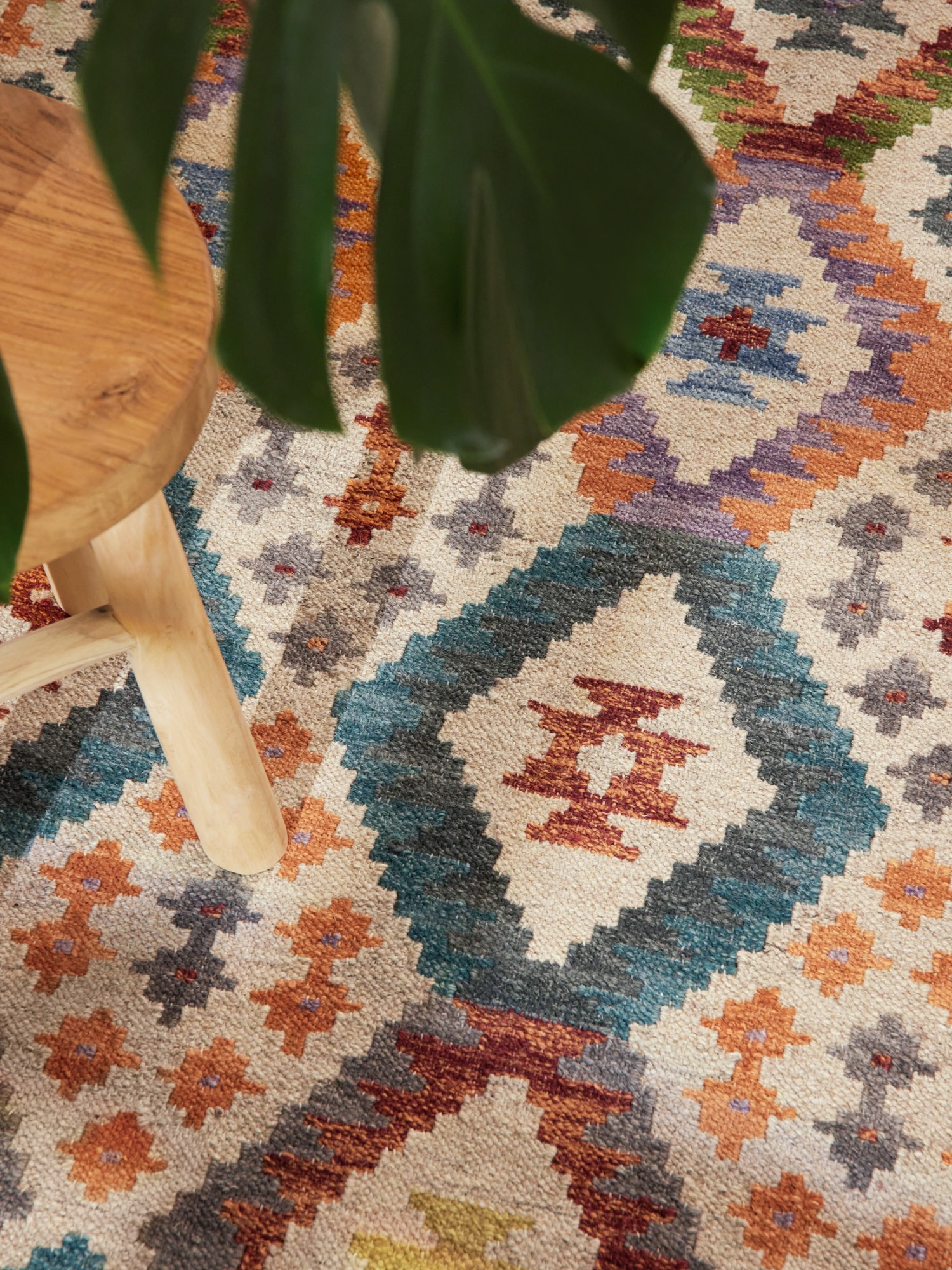 HANSE Home Teppich »Kelim Oasis«, rechteckig, 3 mm Höhe, Wolle, Baumwolle, Natur, Handgewebt, orientalisch, Boho, traditionell