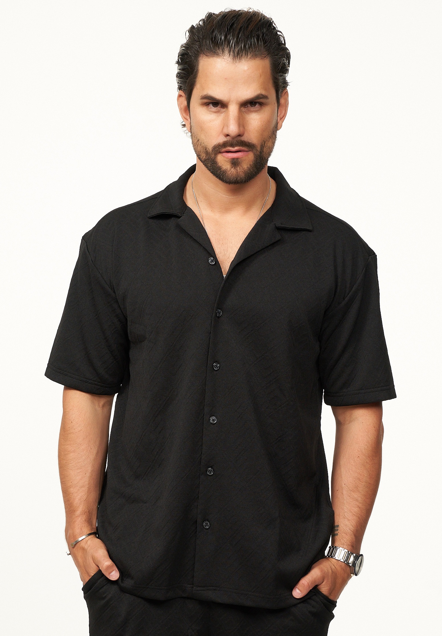 CARISMA Kurzarmhemd »im Summer-Look mit Strukturmuster Regular-Fit« Herren Kurzarm Strick Polo-Hemd T-Shirt
