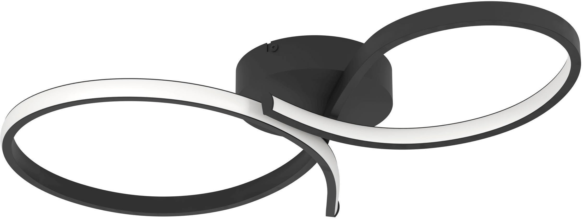 EGLO Deckenleuchte »Serpins Deckenlampe, Pendellampe, Metall und Kunststoff, Flurlampe« LED-Modul 1 Stk. Warmweiß Wand-/Deckenleuchte - L60 x B34 x H7,5 cm - schwarz - 21W inkl.