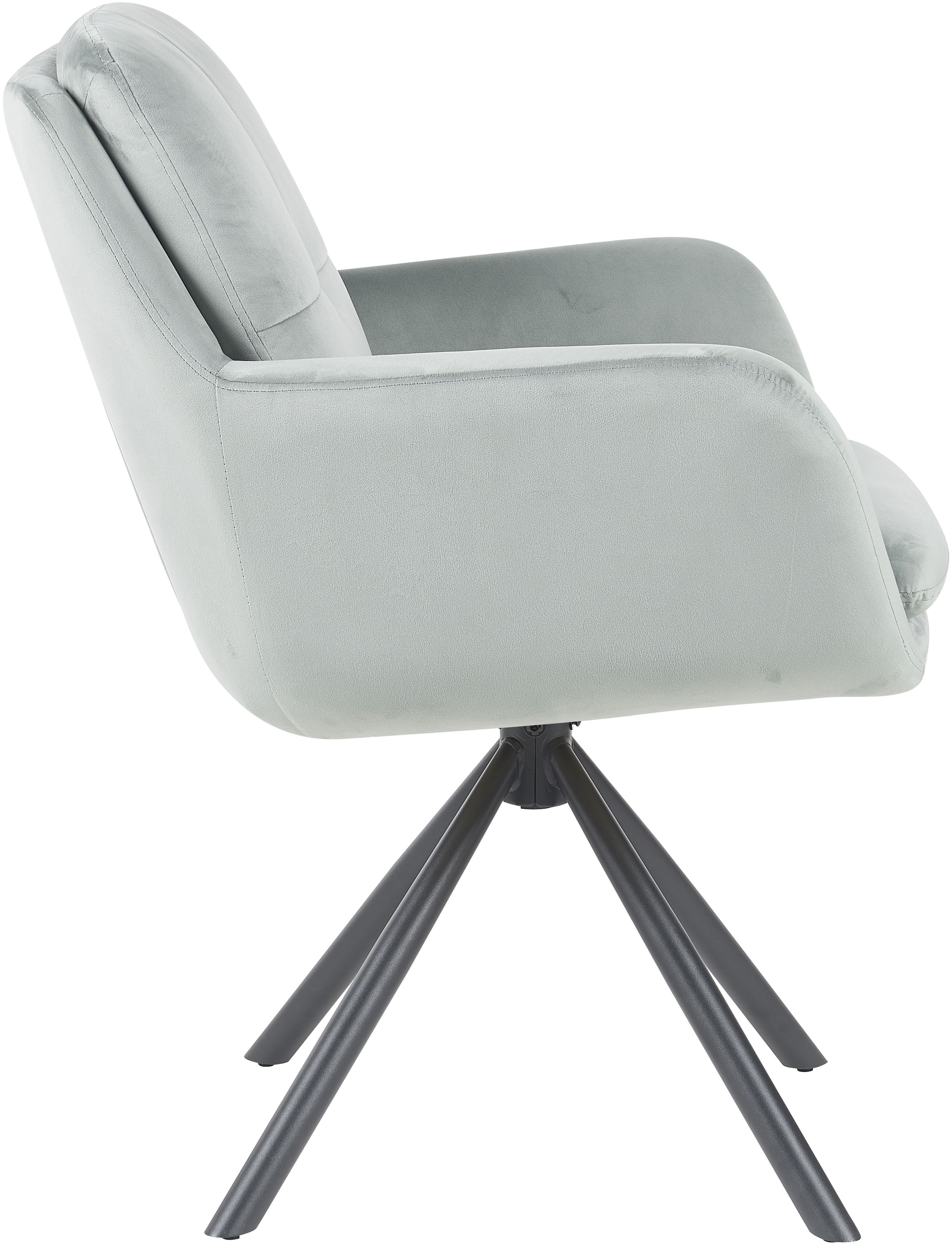 HELA Armlehnstuhl »PARMA« (Set) 2 Stk.2er Pack, 360° drehbar, 4-Fuß, Kissenoptik, Samtvelour, Armlehnen