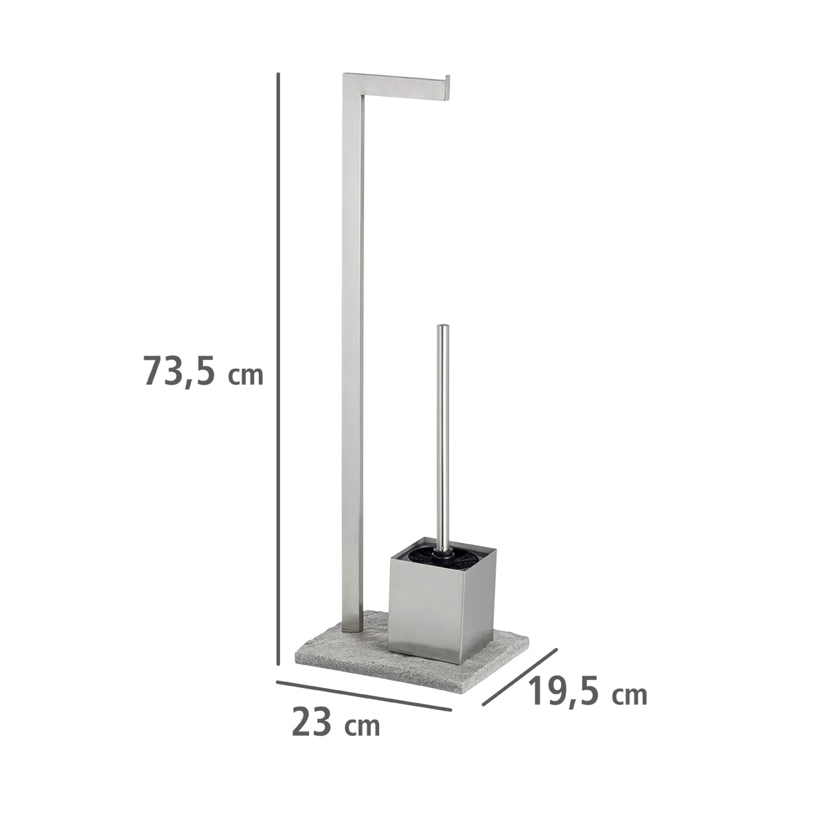 WENKO WC-Garnitur »Granit«, aus Edelstahl-Polyresin (Kunststein), Edelstahl rostfrei