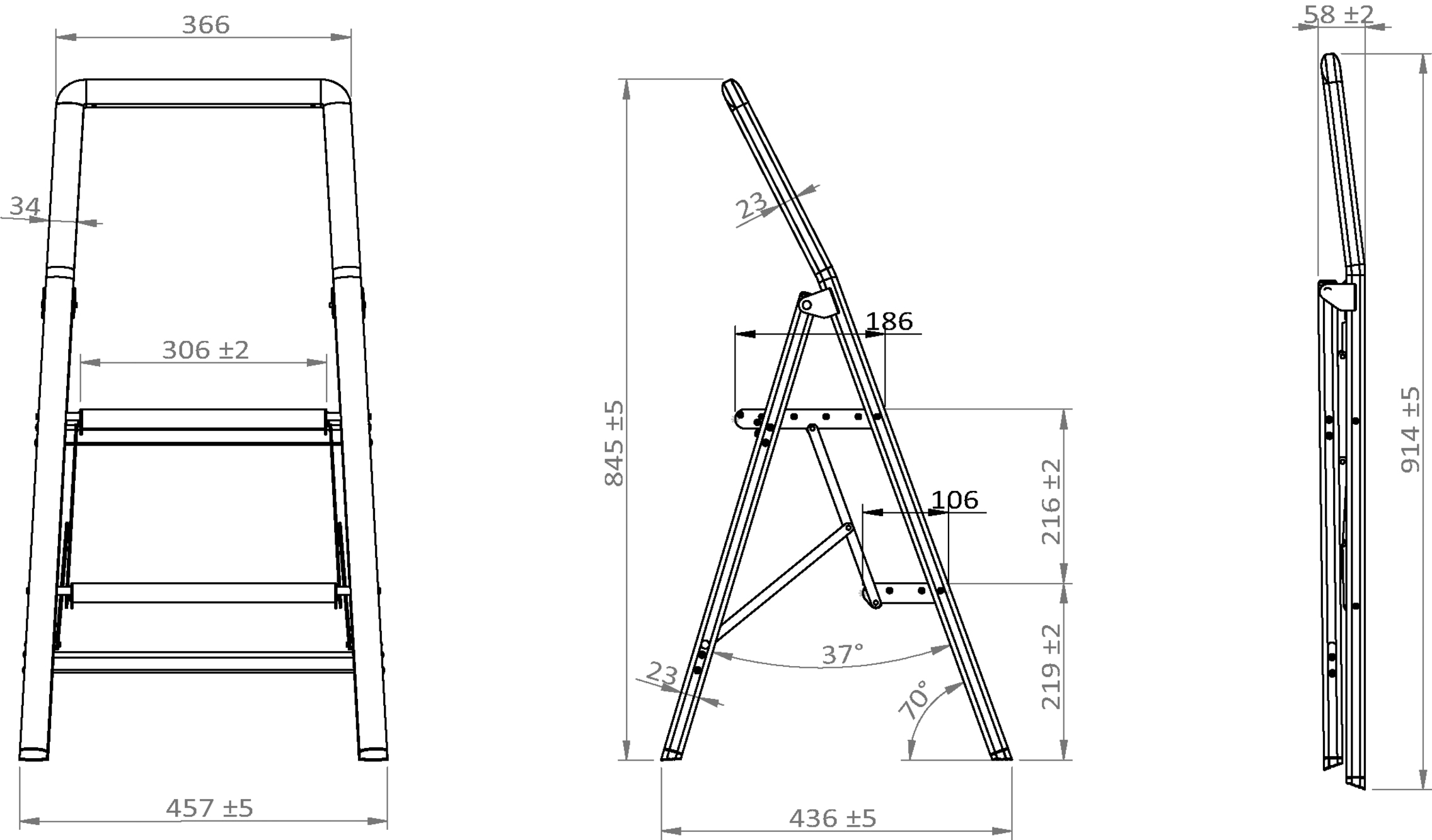 WENKO Trittleiter »Modell Alu-Compact, Klapptritt« 1 Stk. tlg. leichte, mit Anti-Rutsch-Füßen zusammenklappbare Leiter