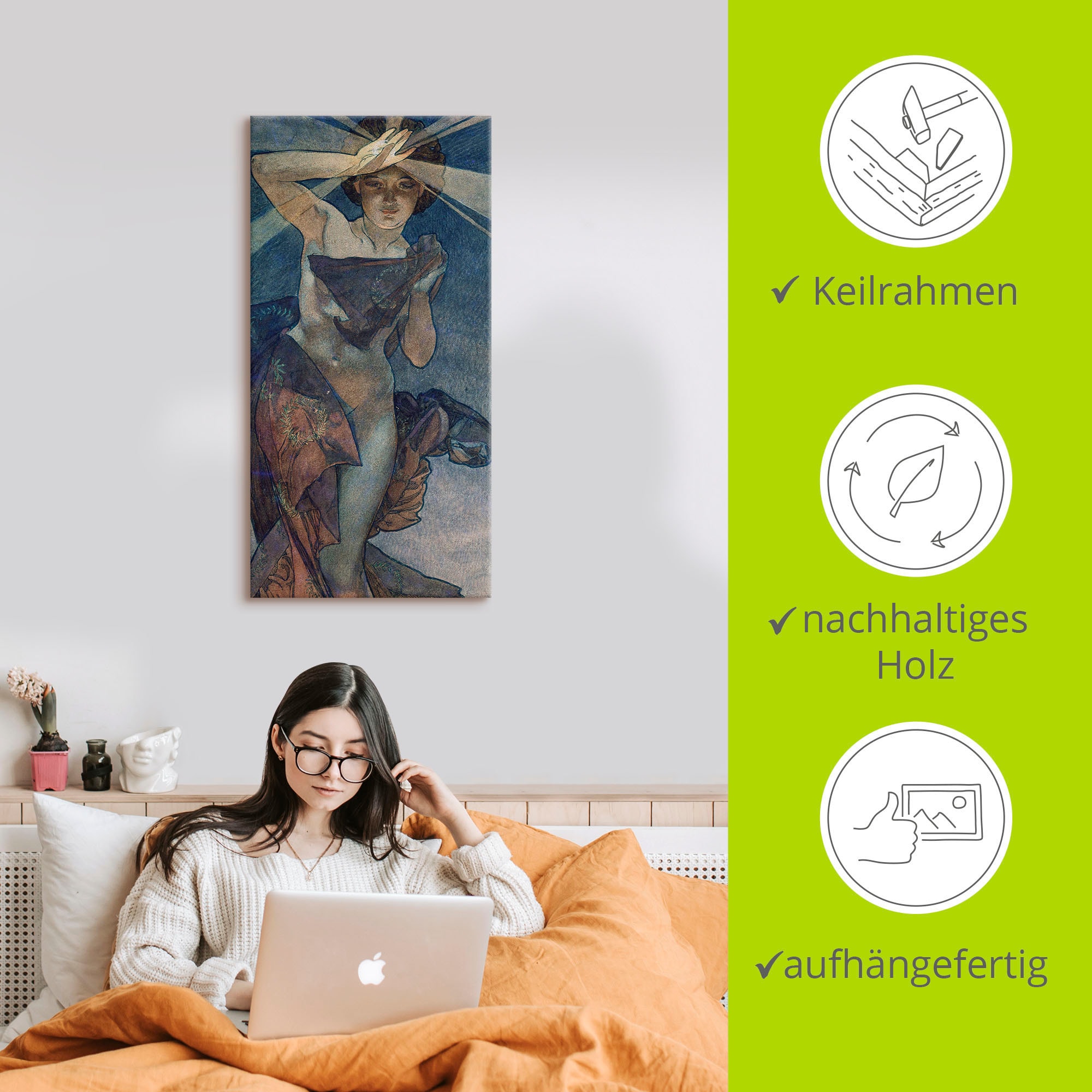 Artland Wandbild »Sterne Der Morgenstern 1902«, Frau, (1 St.), als Alubild, Outdoorbild, Leinwandbild, Poster in verschied. Größen