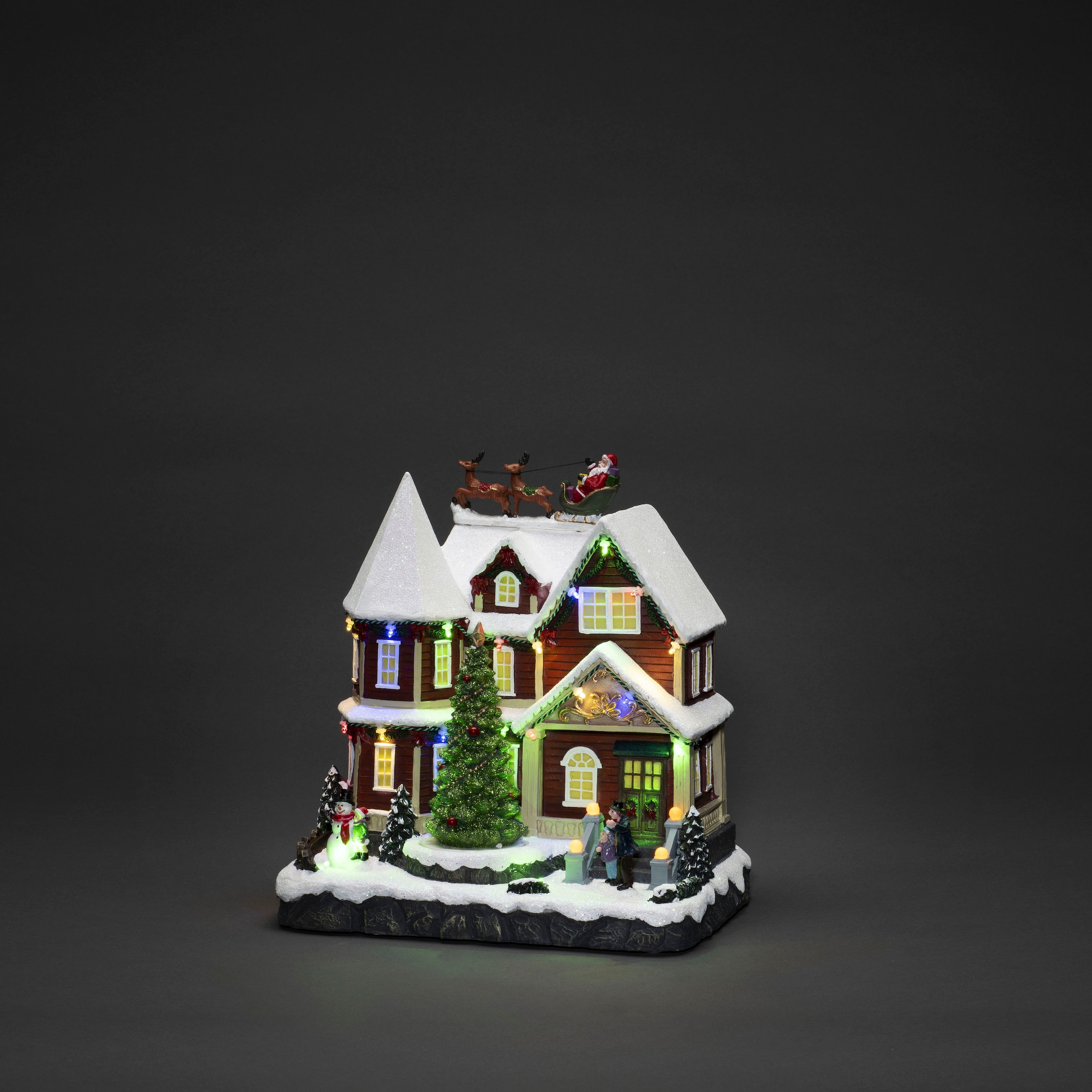 KONSTSMIDE Weihnachtshaus »Haus mit Baum, mit Musik, 24 bunte Dioden«,  wählbar zwischen USB oder Batteriebetrieb bestellen online bei OTTO