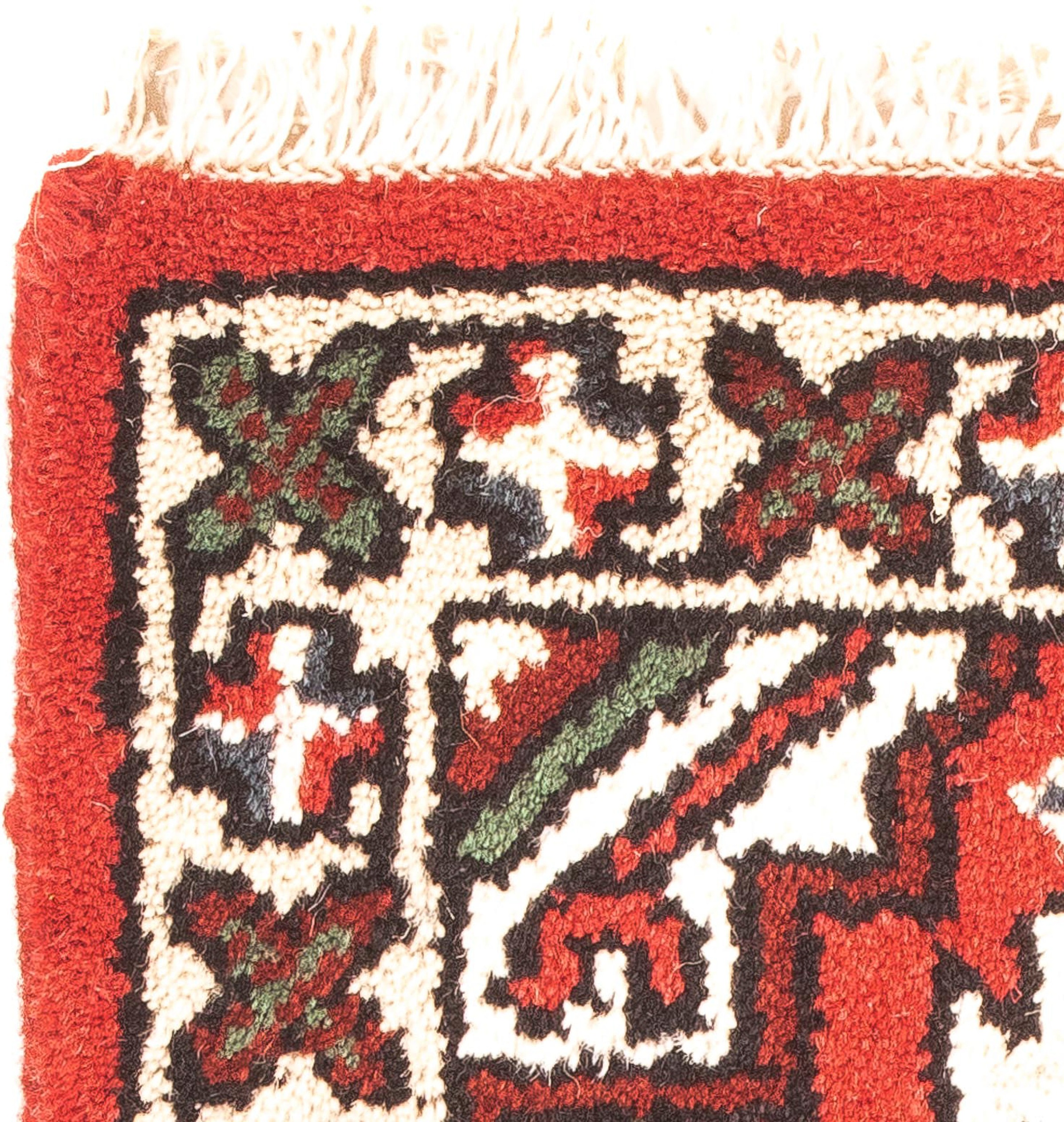morgenland Orientteppich »Orient - 60 x 40 cm - rot«, rechteckig, Wohnzimmer, Handgeknüpft, Einzelstück mit Zertifikat
