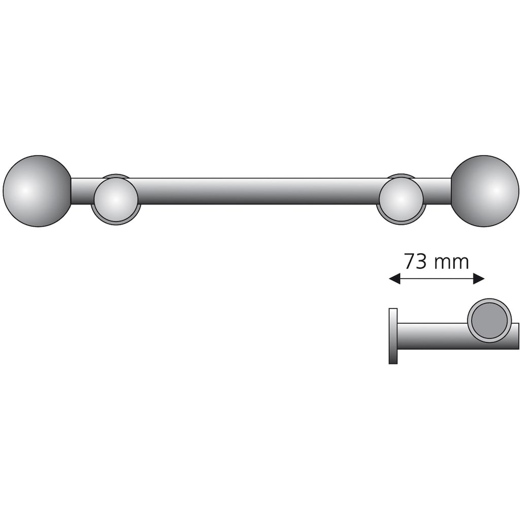 Liedeco Gardinenstange »Modern Line Kugel«, 1 läufig-läufig, Fixmaß