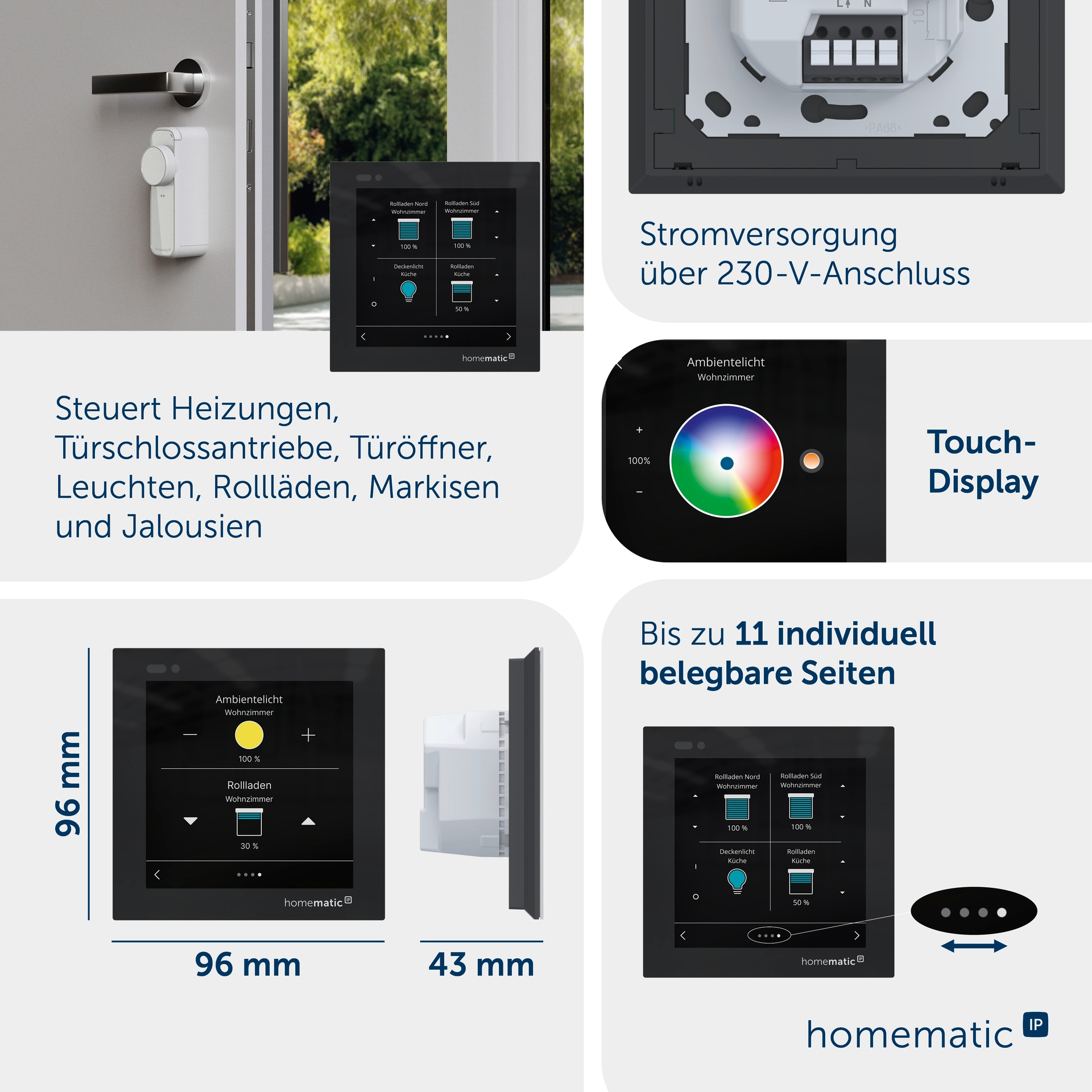 Homematic IP Smart-Home-Steuerelement »Glasdisplay - plus«