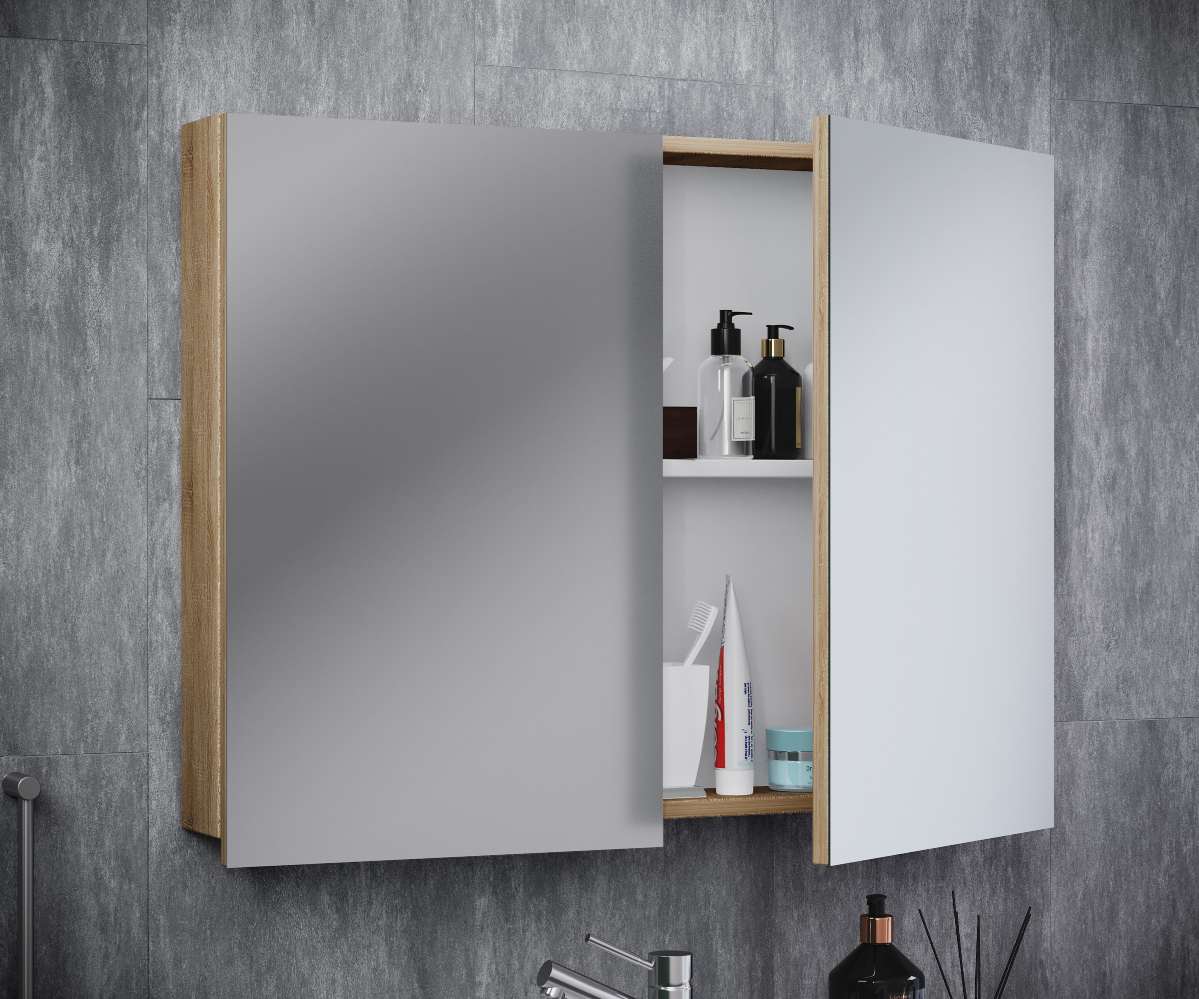 VCM Badspiegel »Spiegelschrank Spiegel Badezimmer Badinos 59x60 cm«