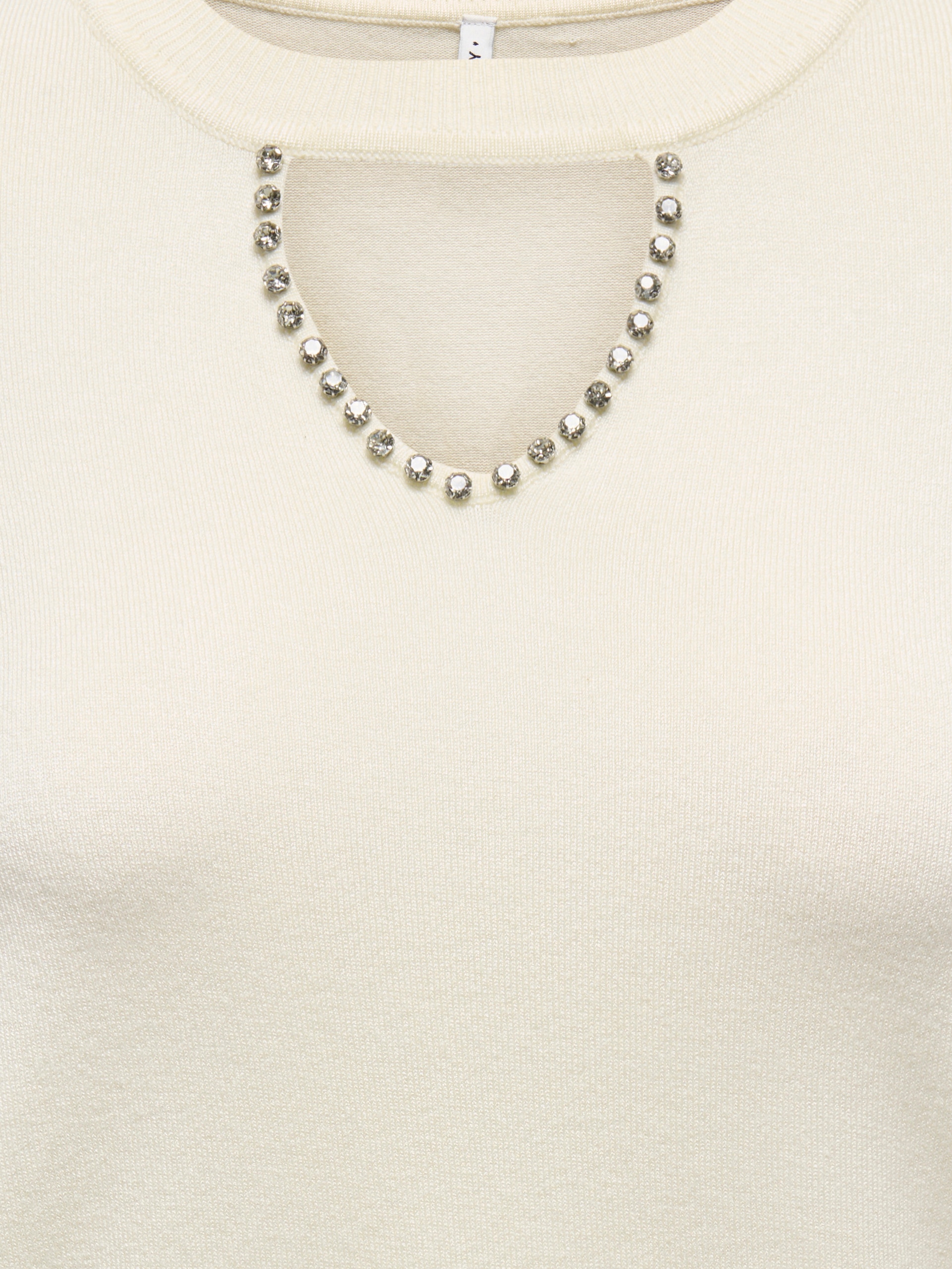 ONLY Rundhalspullover »ONLVENICE LIFE LS PEEKABOO BLING CC KNT«