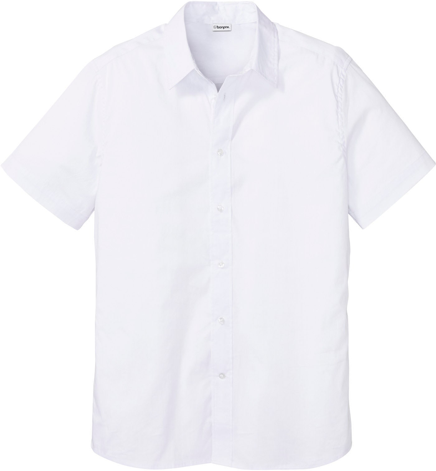 bonprix Kurzarmhemd Slim fit Passform, aus Baumwolle, Polyamid und Elasthan, unifarben