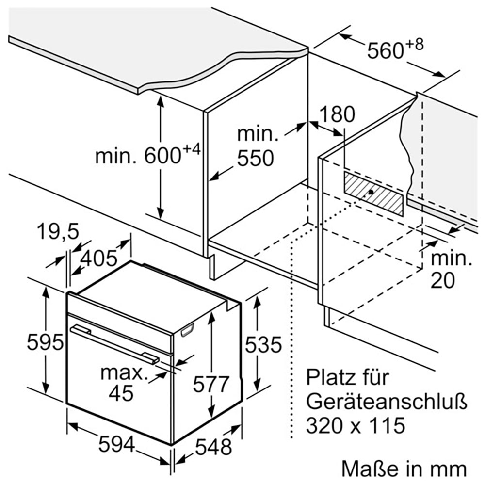 BOSCH Pyrolyse Backofen Serie 8 »HRG7764B1«, mit Teleskopauszug nachrüstbar, AirFry-Funktion