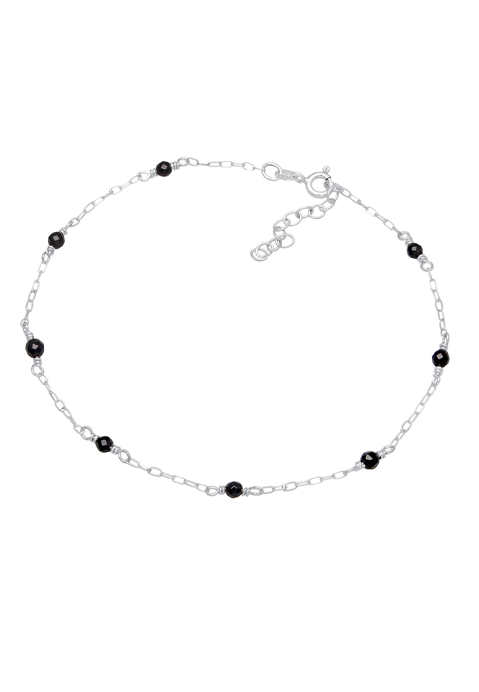 Elli Fußkette »Fußschmuck Onyx Perlen Elegant 925 Silber«