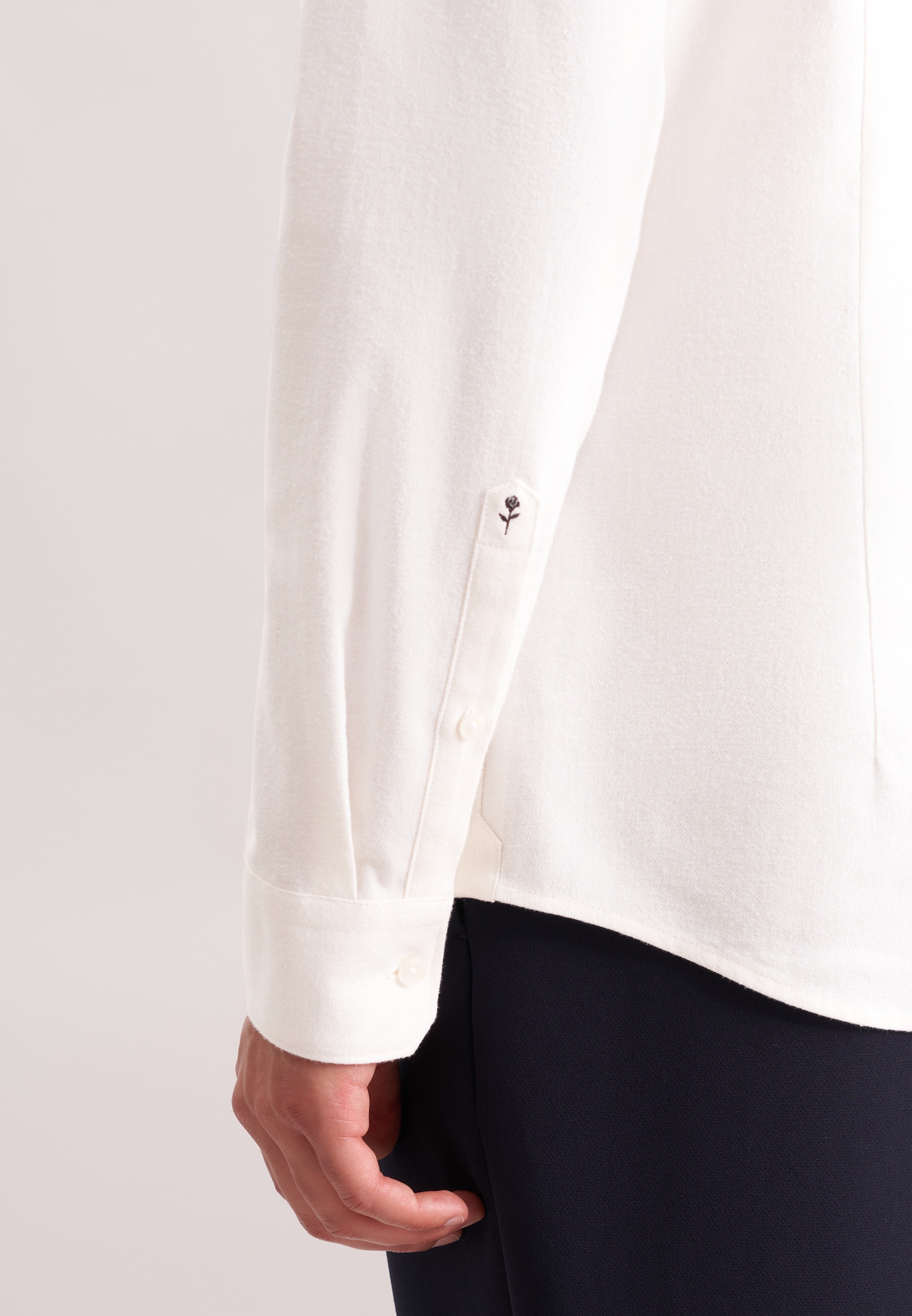 seidensticker Flanellhemd Slim 1/1 Button-Down-Kragen Uni