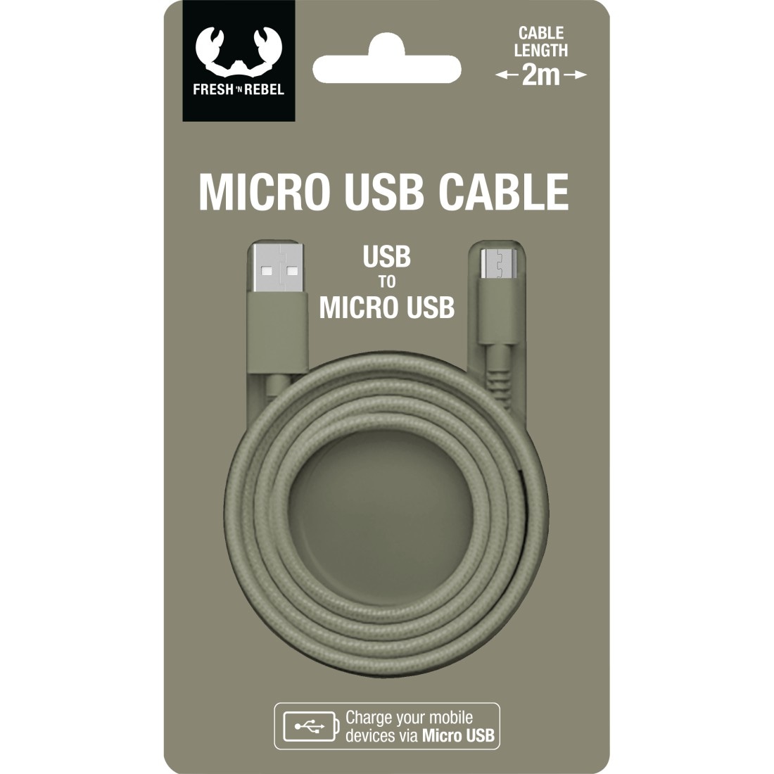 Fresh´n Rebel Smartphone-Kabel »Micro-USB - USB-Kabel "Fabriq", 2m«, Micro-USB-USB Typ A, 200 cm