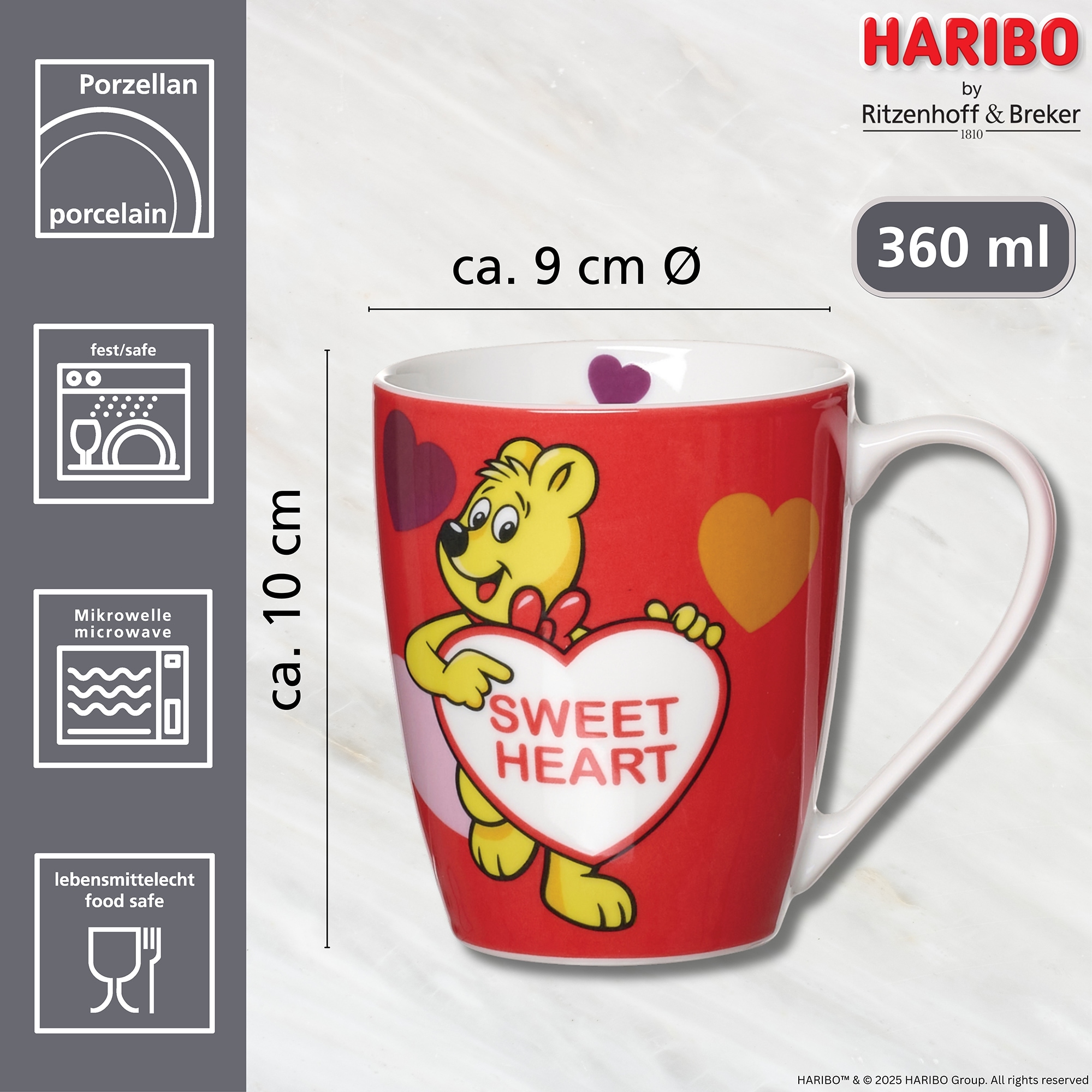 Ritzenhoff & Breker Becher »HARIBO Sweet Heart, 360 ml« spülmaschinenfest