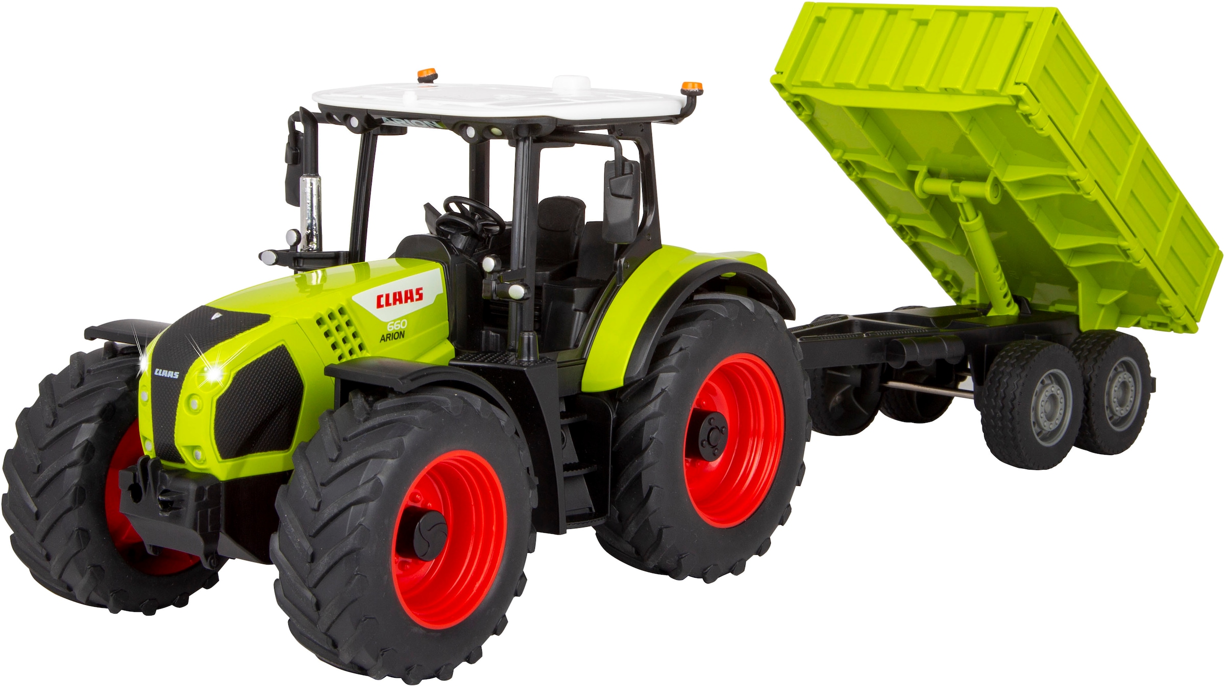 Jamara RC-Traktor »Claas Arion 660 mit Kippanhänger 1:24 2,4GHz«, mit LED Licht
