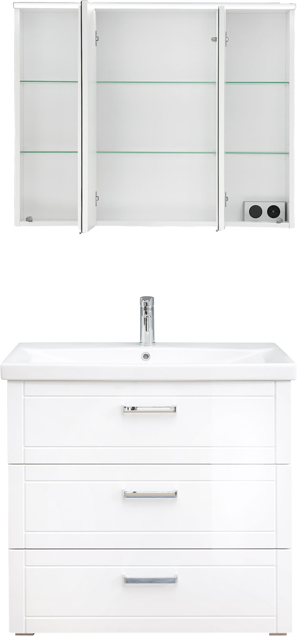 Saphir Badmöbel-Set »Serie 3007,Waschtisch mit Spiegelschrank« 3 Stk. tlg.
