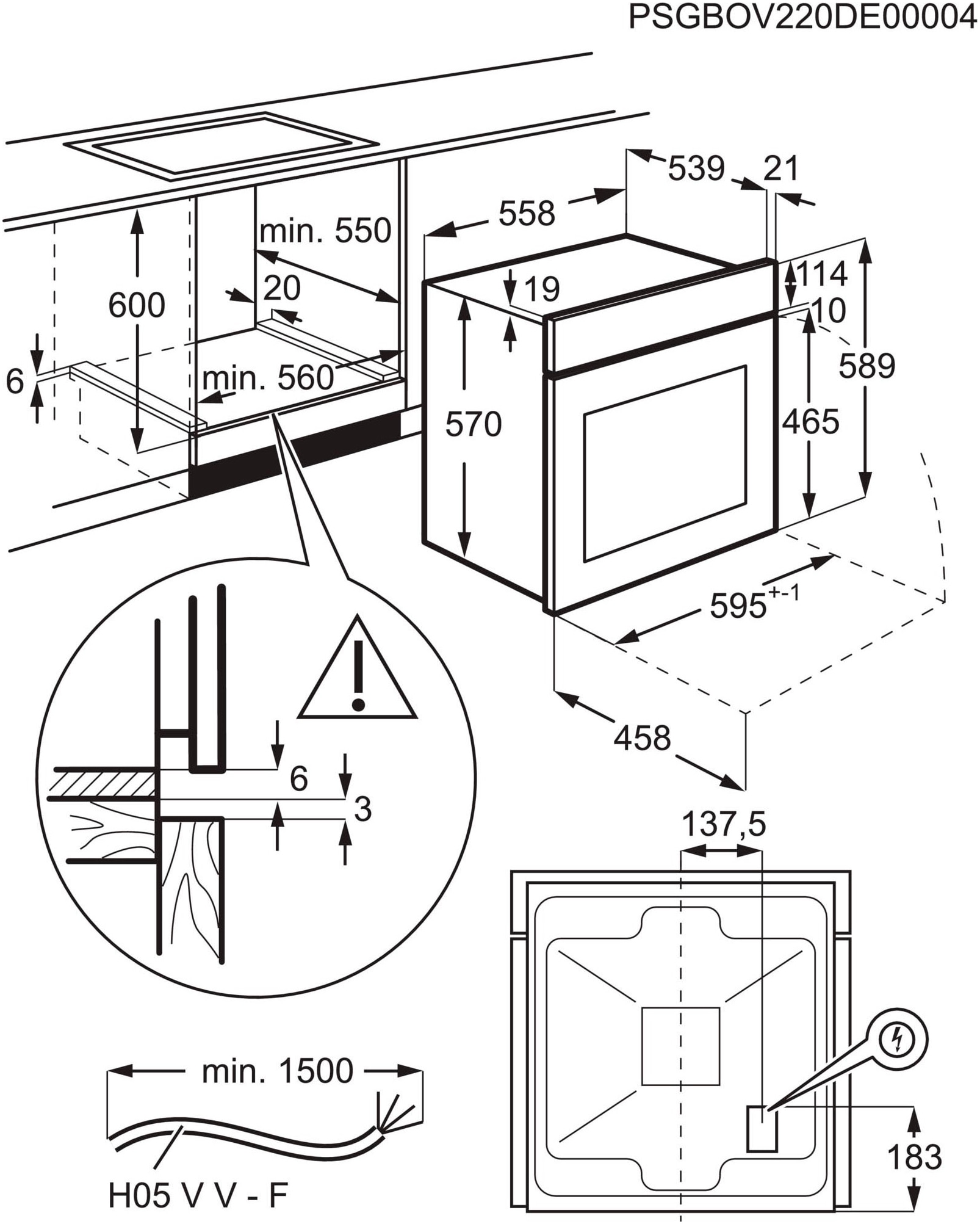 AEG Einbaubackofen Serie 6000 »BPE53516AB«, Pyrolyse-Selbstreinigung, Heißluftsystem, Pizza- und Grillstufe