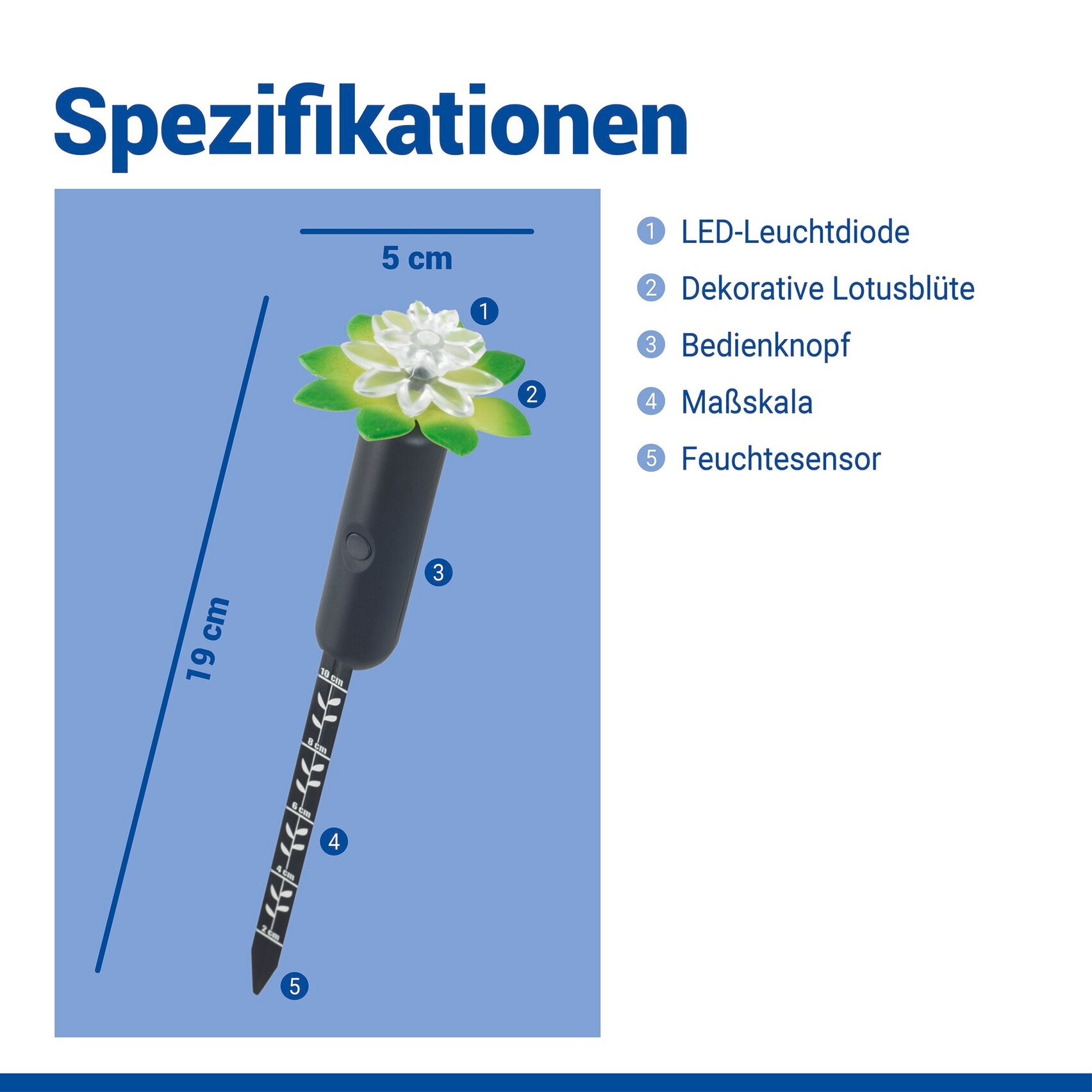 Maximex Pflanzenlampe »Modell Pflanzen-Alarm« Farbwechsler LED Boden-Feuchtigkeitsmesser für Pflanzen mit Ampelsystem