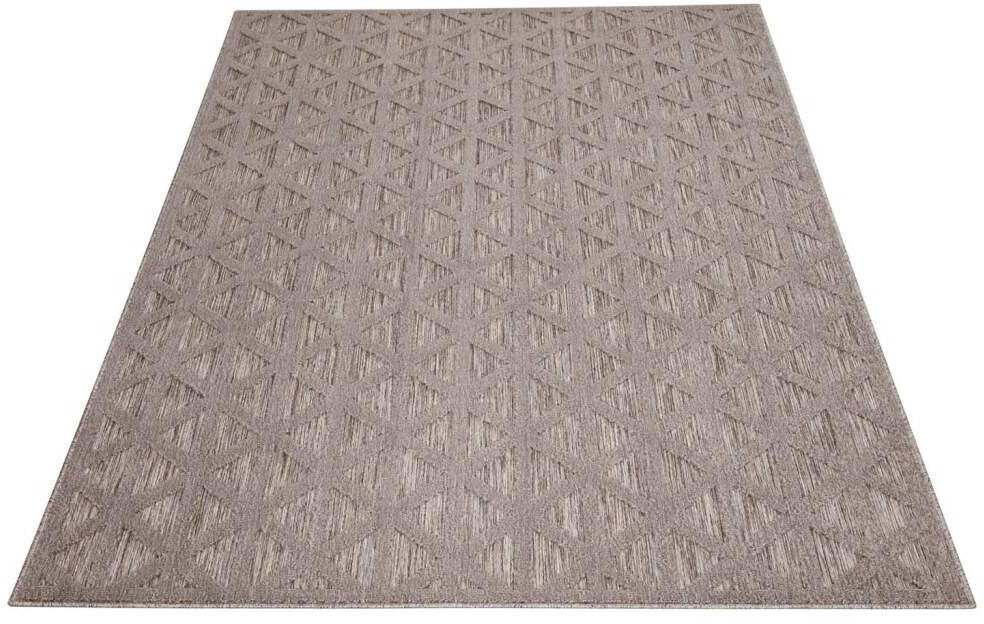 Carpet City Teppich »In-& Outdoorteppich Santorini 446, 3D-Effekt, Geo-Muster«, rechteckig, 5 mm Höhe, Wetterfest & UV-beständig für Terrasse, Balkon, Küche, Flur