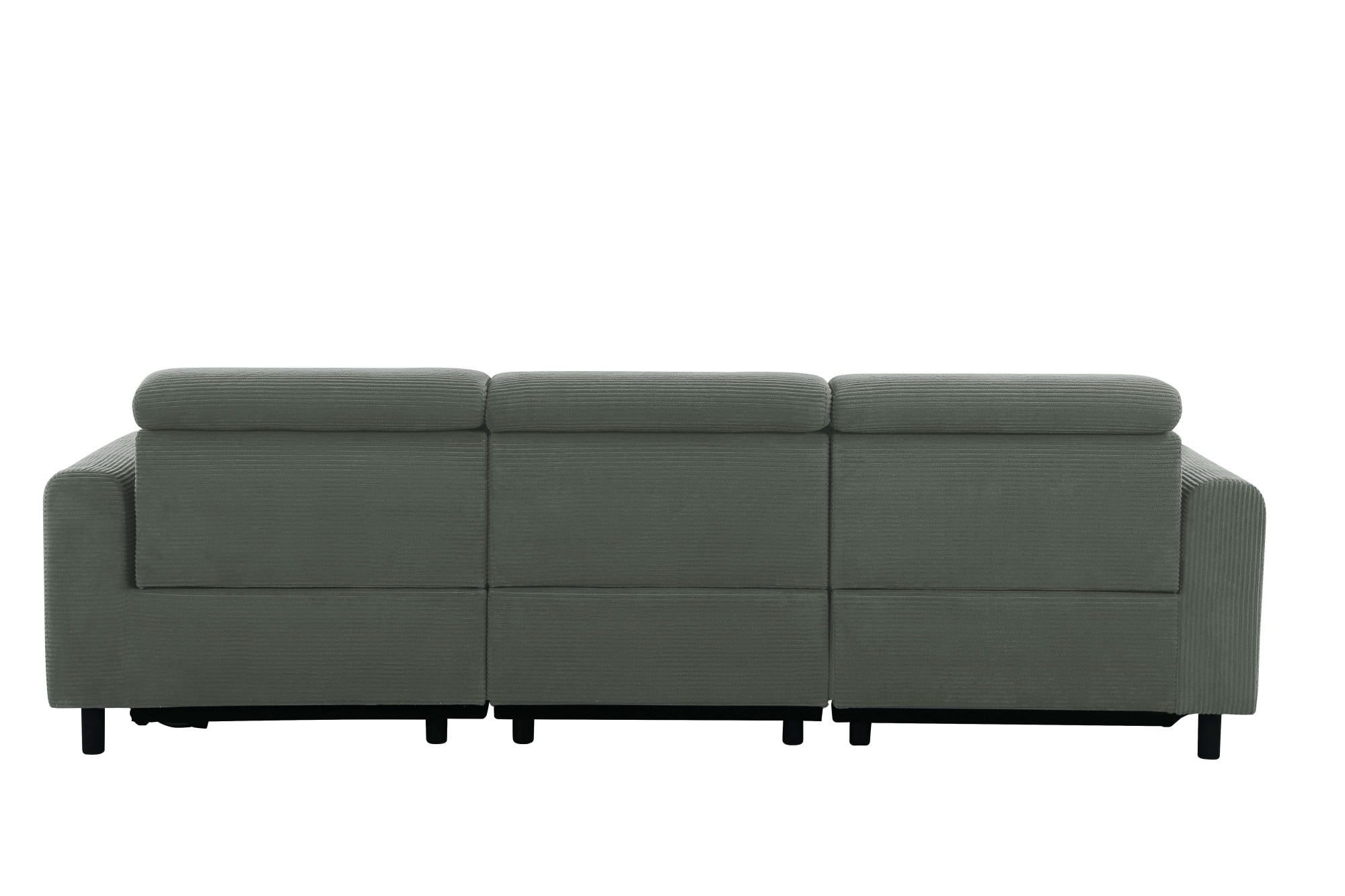 Home affaire Ecksofa »SKAANE in Cord, L-Form, 274 cm, manuelle u. elektrische Funktion,«, rundes Design, Kopfteilverstellung, Federkernpolsterung