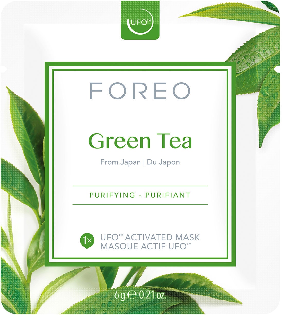 FOREO Tuchmaske »Green Tea«, 6 x 6 g, kompatibel mit UFO & UFO mini