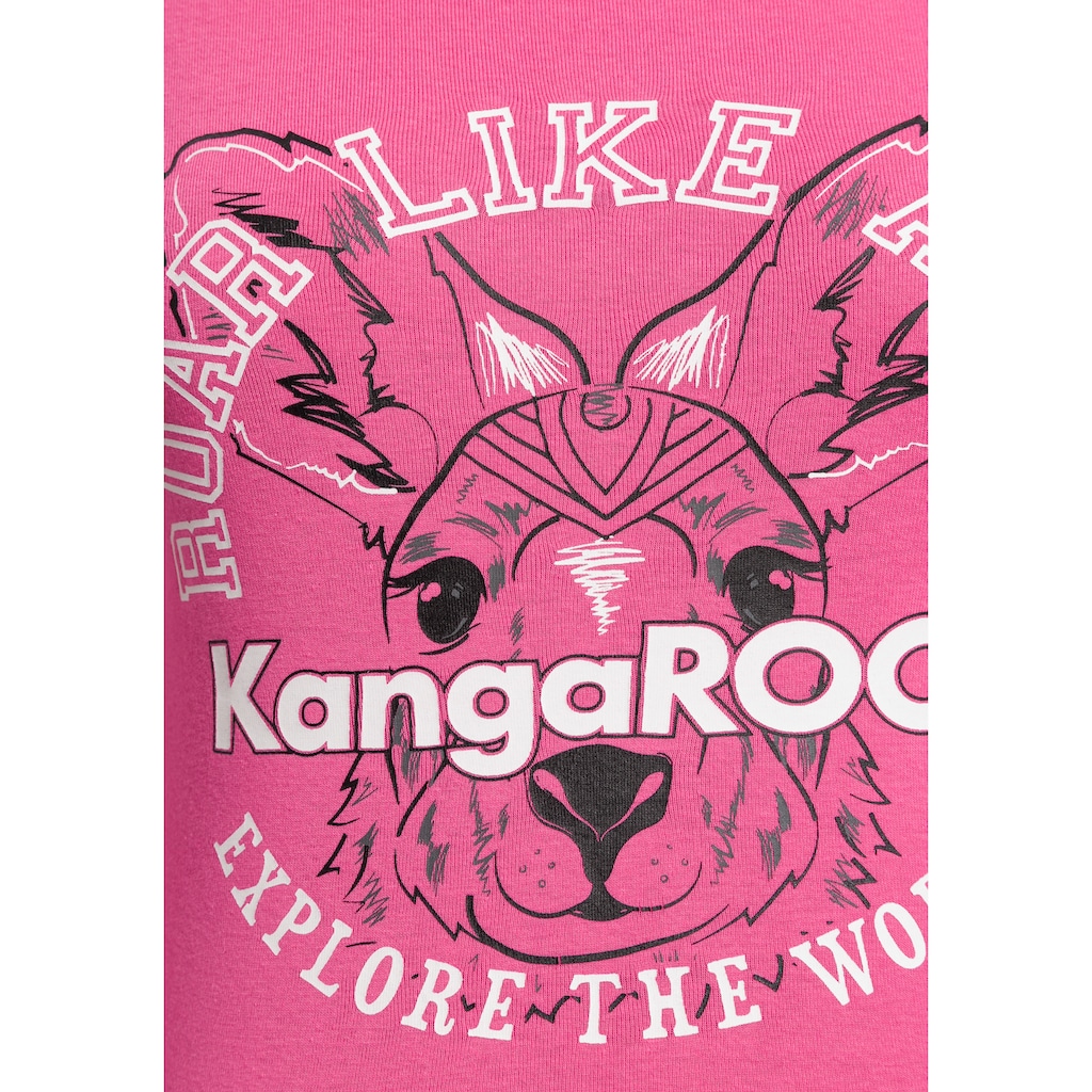 KangaROOS Langarmshirt, mit Känguru-Front-Print
