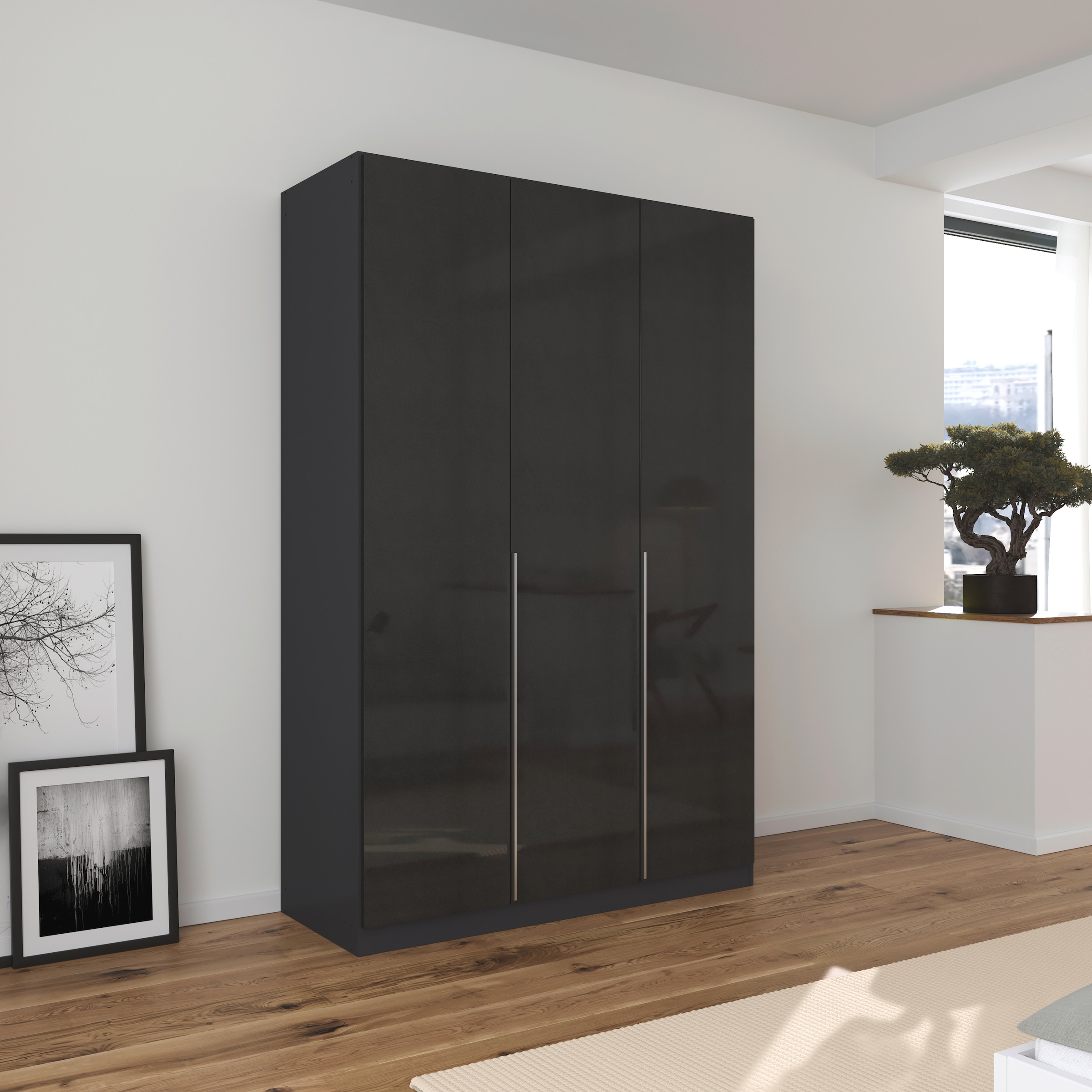 rauch Drehtürenschrank »Kleiderschrank Schrank Garderobe AGORDO TOPSELLER Schlafzimmer«, (in zwei Griff-Farben mit Dekor- oder Hochglanzfront), durchdachte Innenausstattung, in 6 Breiten und 2 Höhen MADE IN GERMANY