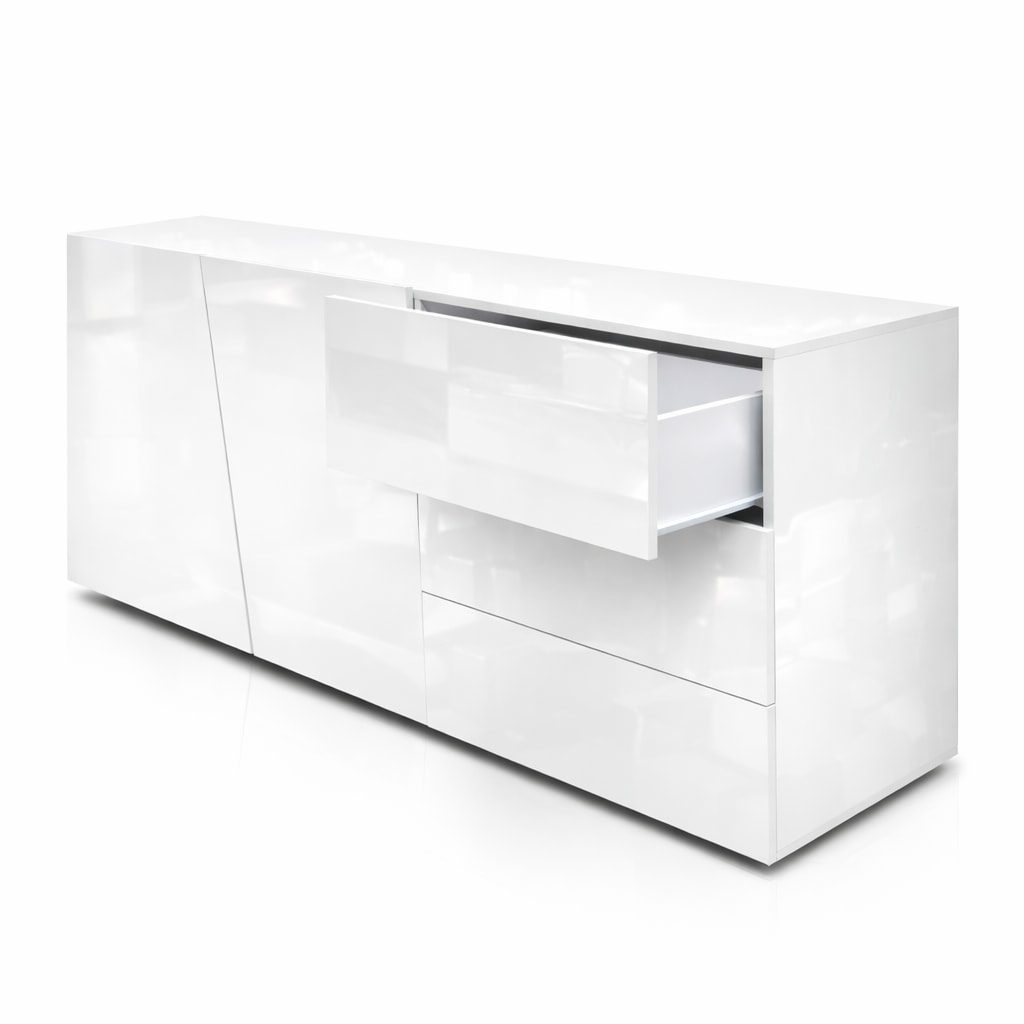 OTTO home Kommode »San Remo, Kombikommode, Sideboard, mit viel Stauraum, Hochglanz« Moderne Kommode, UV-lackiert, grifflos, push-to-open-Funktion, B=180cm