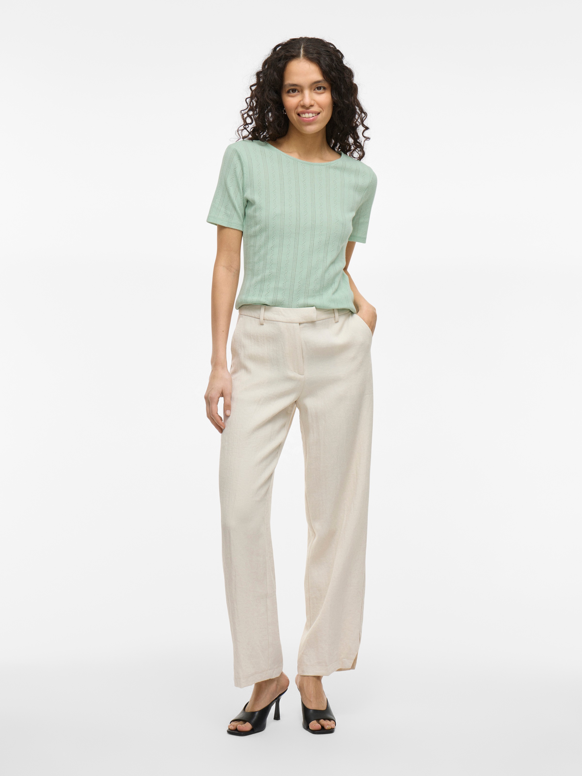 Vila Kurzarmshirt »VIKASSIE S/S POINTELLE TOP - NOOS«