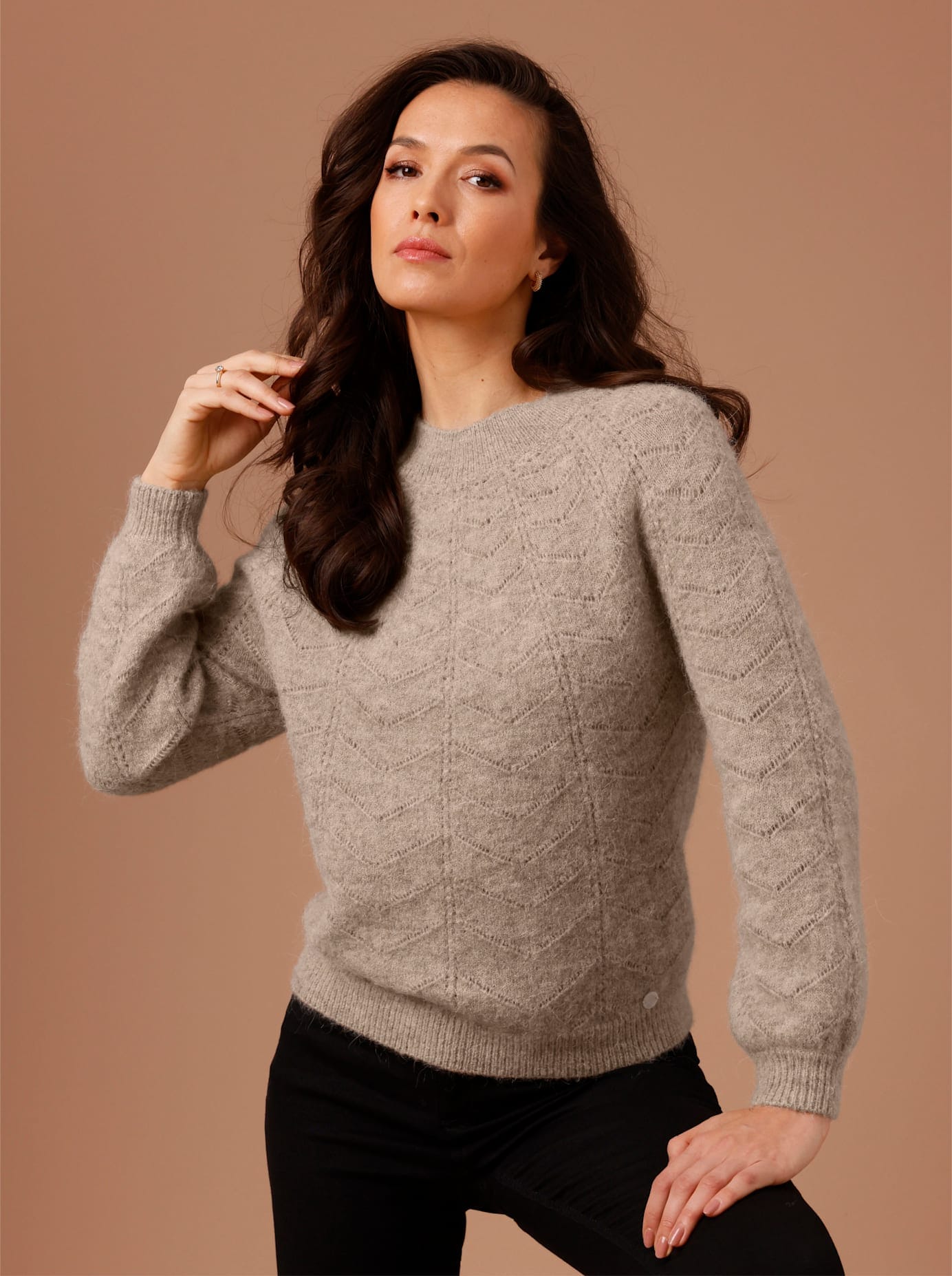 CREATION L PREMIUM Ajourpullover »Alpaka-Woll-Mix-Pullover«