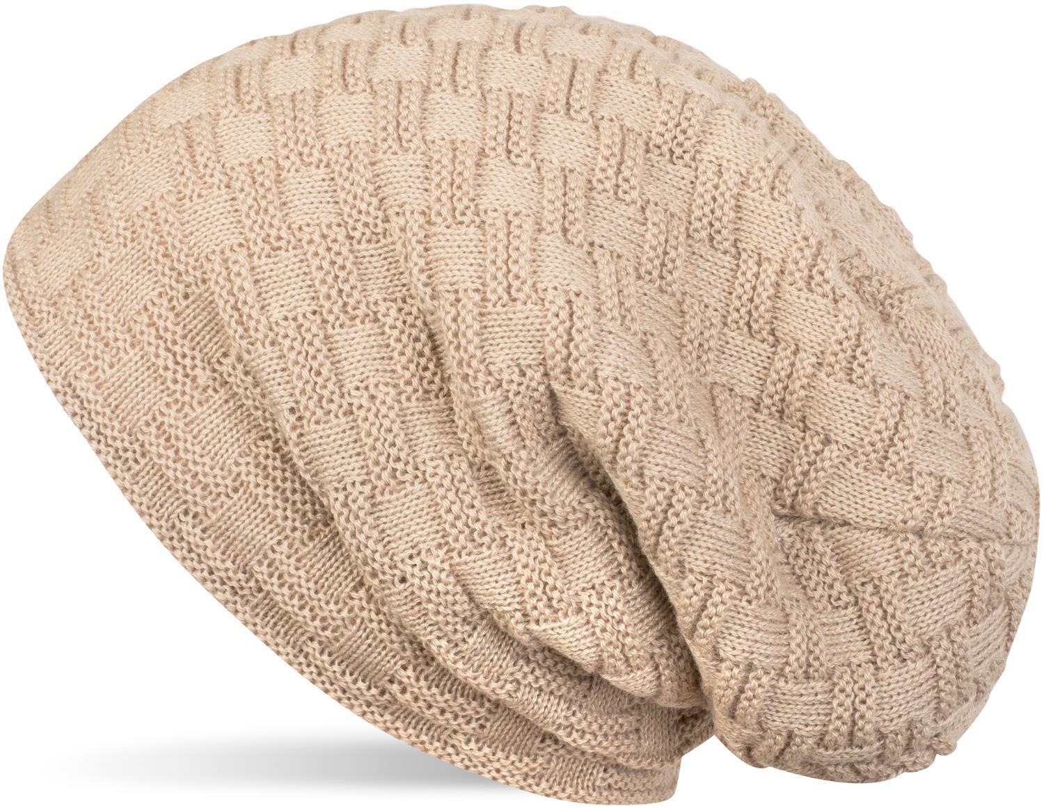 styleBREAKER Strickmütze »Feinstrick Beanie mit Flecht Muster und Teddyfleece« 1 Stk.