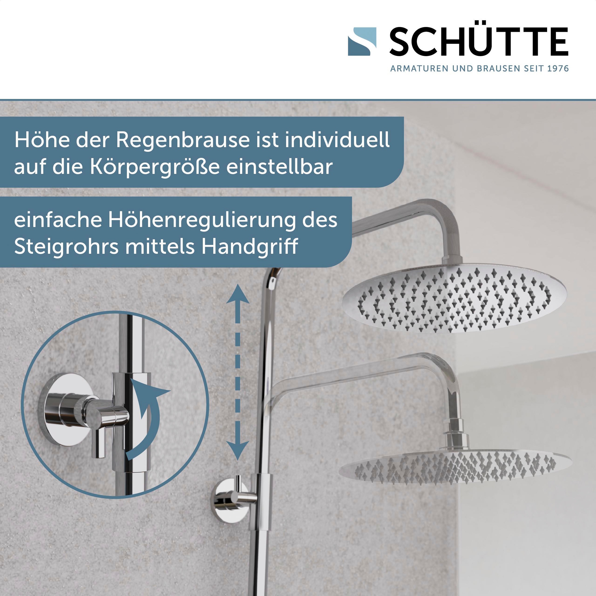 Schütte Brausegarnitur »AQUADUCT«, höhenverstellbar 80-120 cm, Antikalk, wassersparend