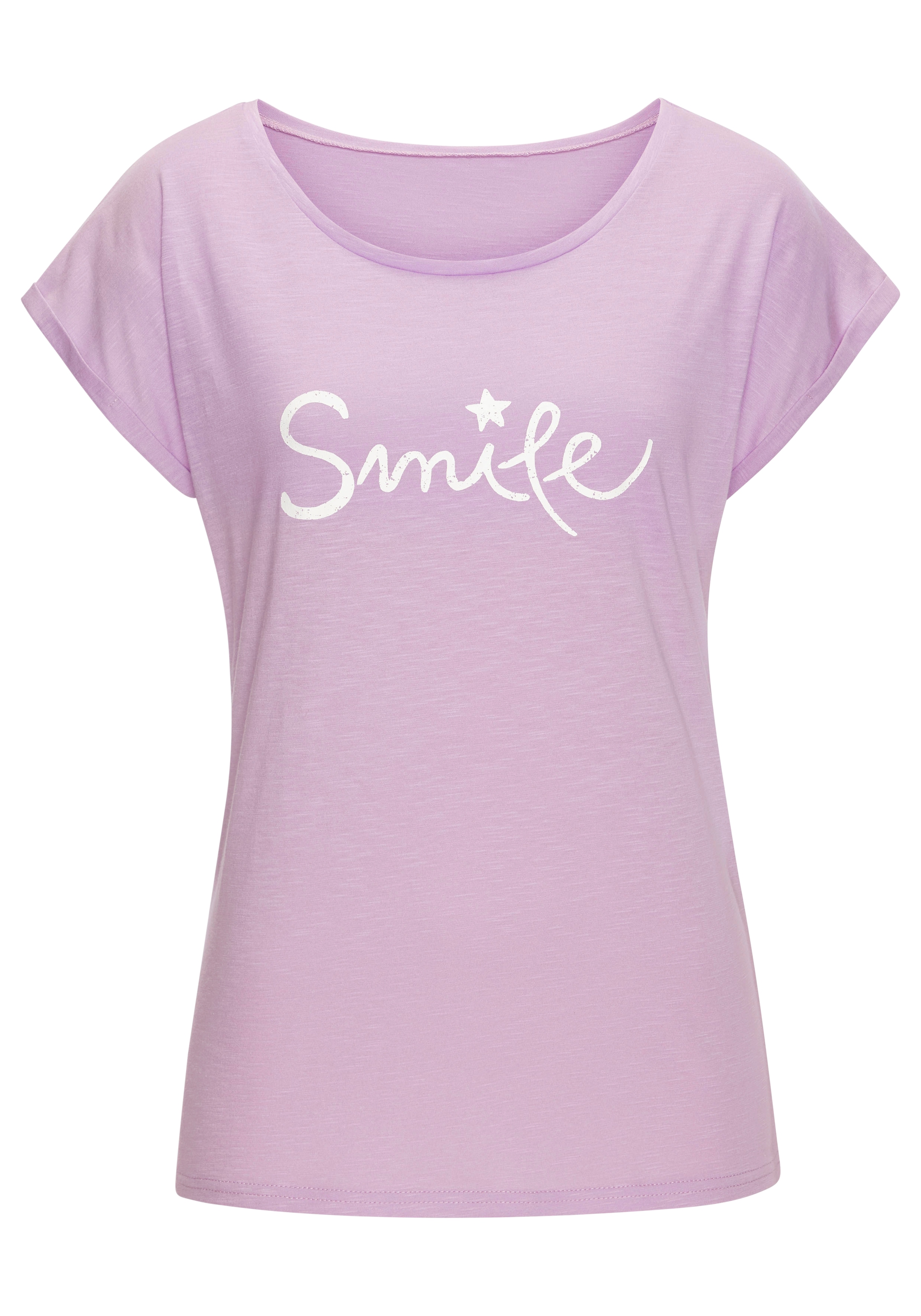 Beachtime T-Shirt »mit Frontdruck "Smile"«, aus weicher Baumwoll-Qualität