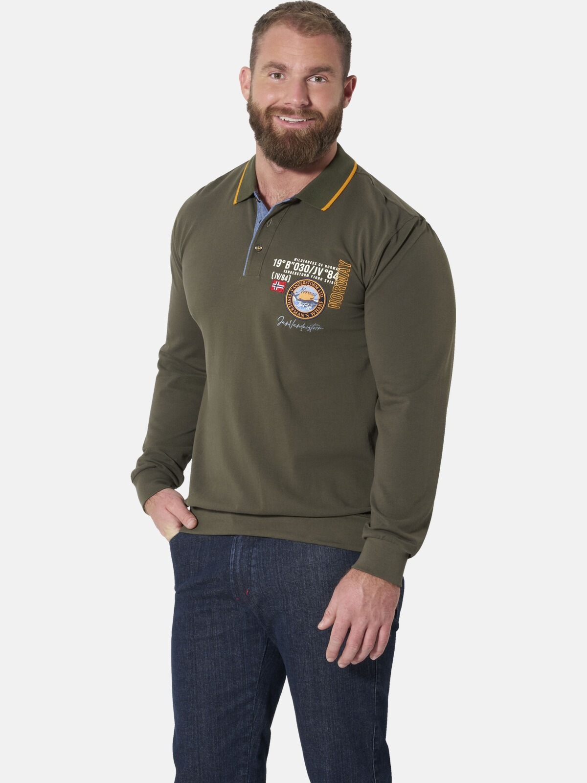 Jan Vanderstorm Langarm-Poloshirt »Langarm-Poloshirt LOKI«