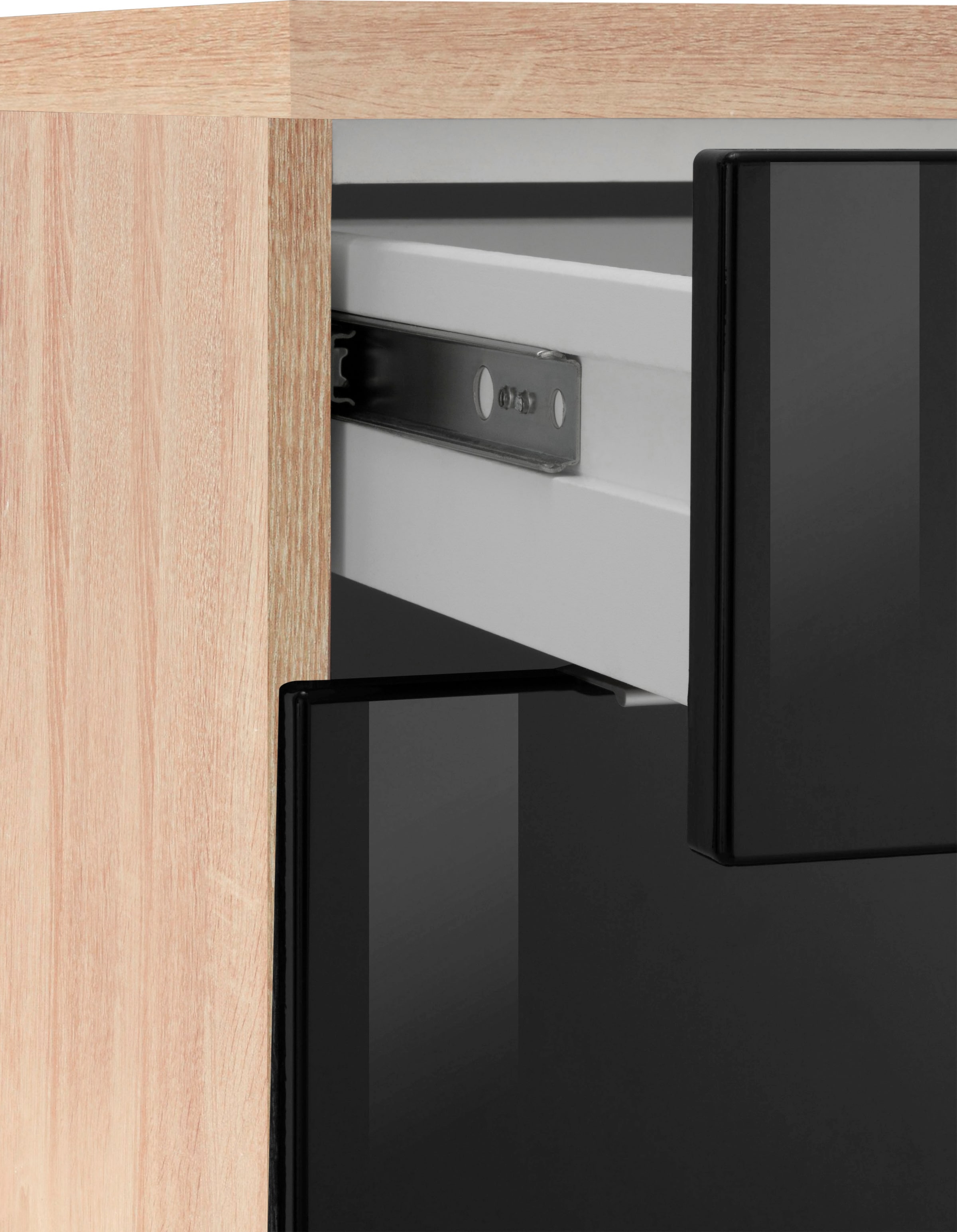 KOCHSTATION Küchenzeile »KS-Brindisi« Breite 270 cm, wahlweise mit E-Geräten, mit MDF-Fronten und Regal