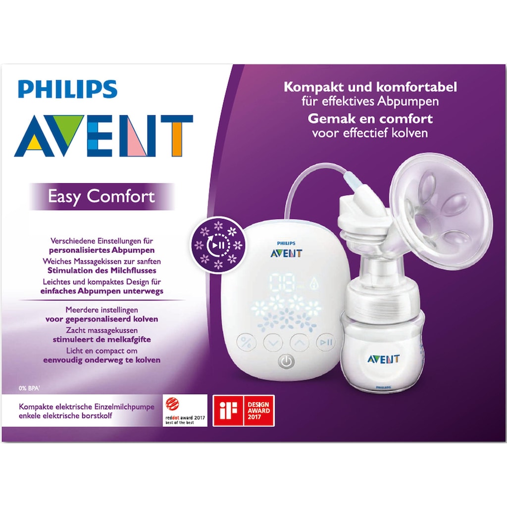 Philips AVENT Elektrische Milchpumpe »SCF301/02«, EasyComfort mit 120ml Naturnah-Flasche