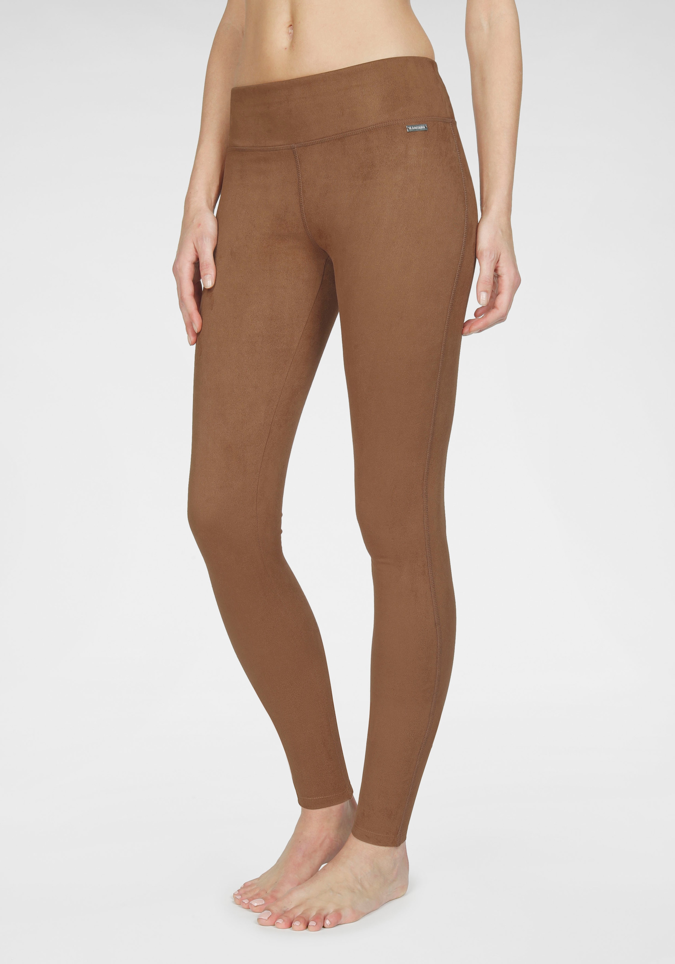 LASCANA Leggings, in Velourleder-Optik